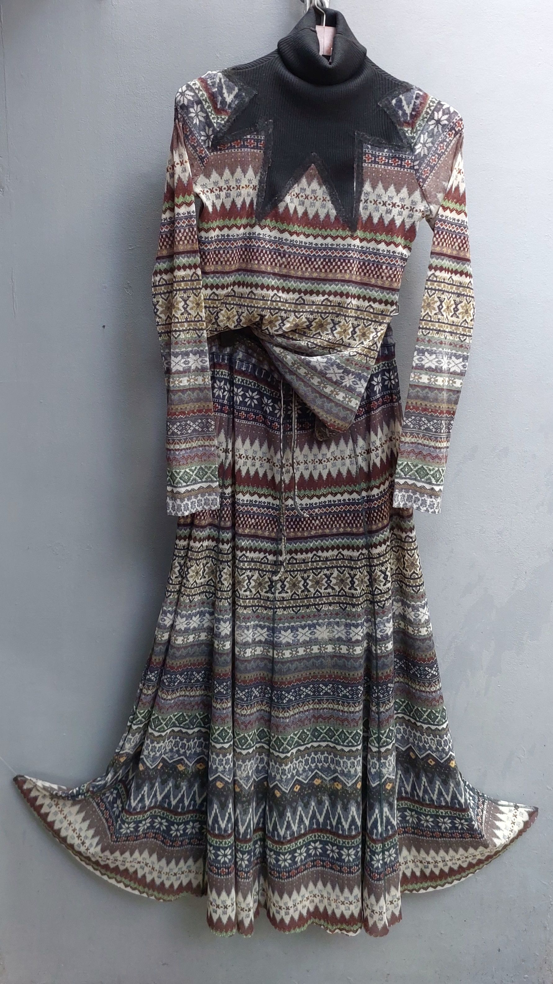 Jean Paul Gaultier Jean Paul Gaultier Tribal Print Mesh Top and Skirt Set Size XL / US 12-14 / IT 48-50 - 2 Thumbnail