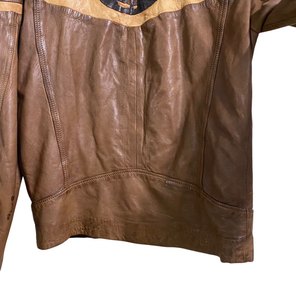 Chevignon Vintage Chevignon Leather Jacket Cafe Racer Brown Patina Size US L / EU 52-54 / 3 - 12 Thumbnail