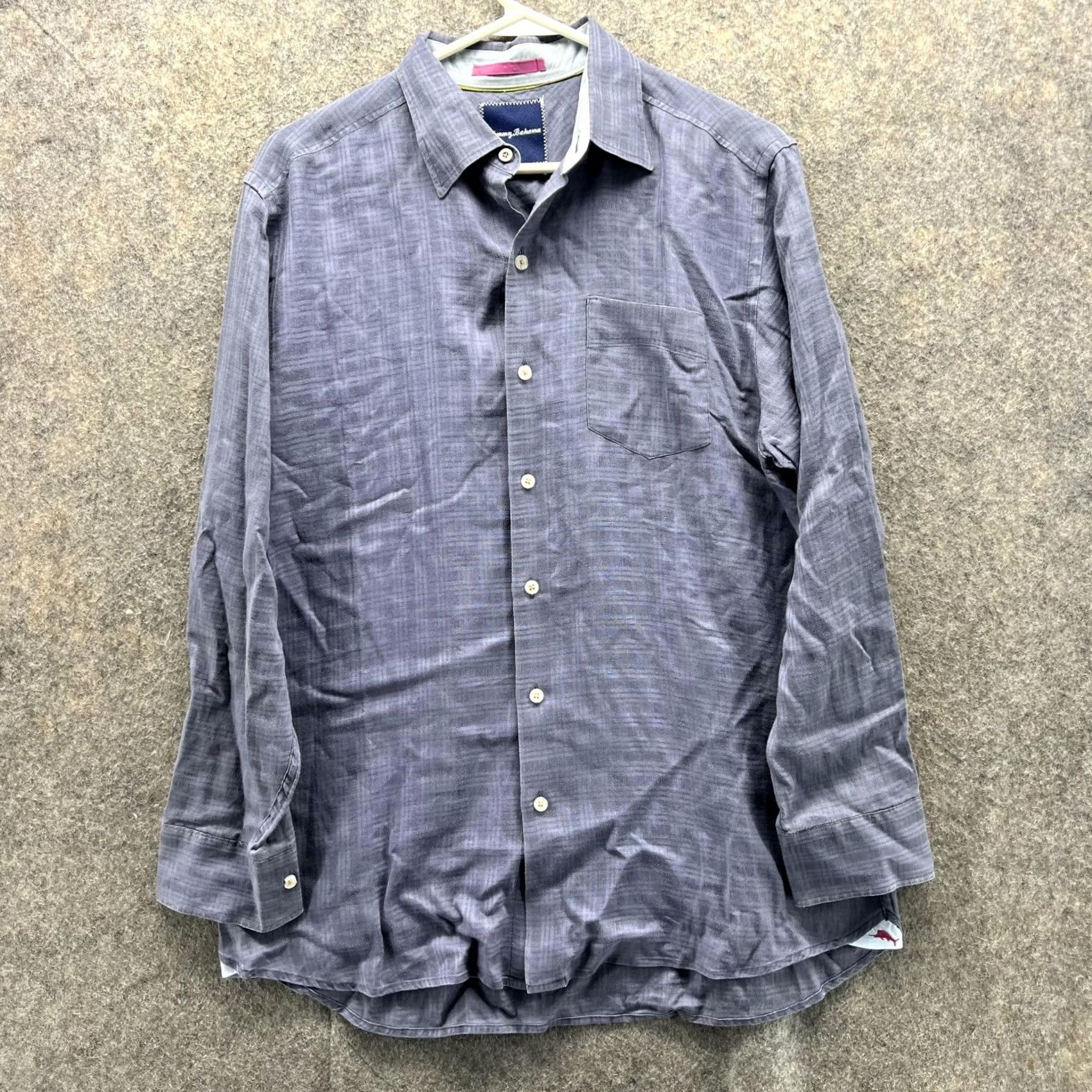 Tommy Bahama Tommy Bahama Shirt Men Small Blue Casual Button-Down Linen Glen Check Size US S / EU 44-46 / 1 - 2 Thumbnail