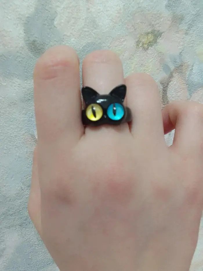 Handmade Sweet Two Color Cat Eyes Ring Size ONE SIZE - 4 Thumbnail