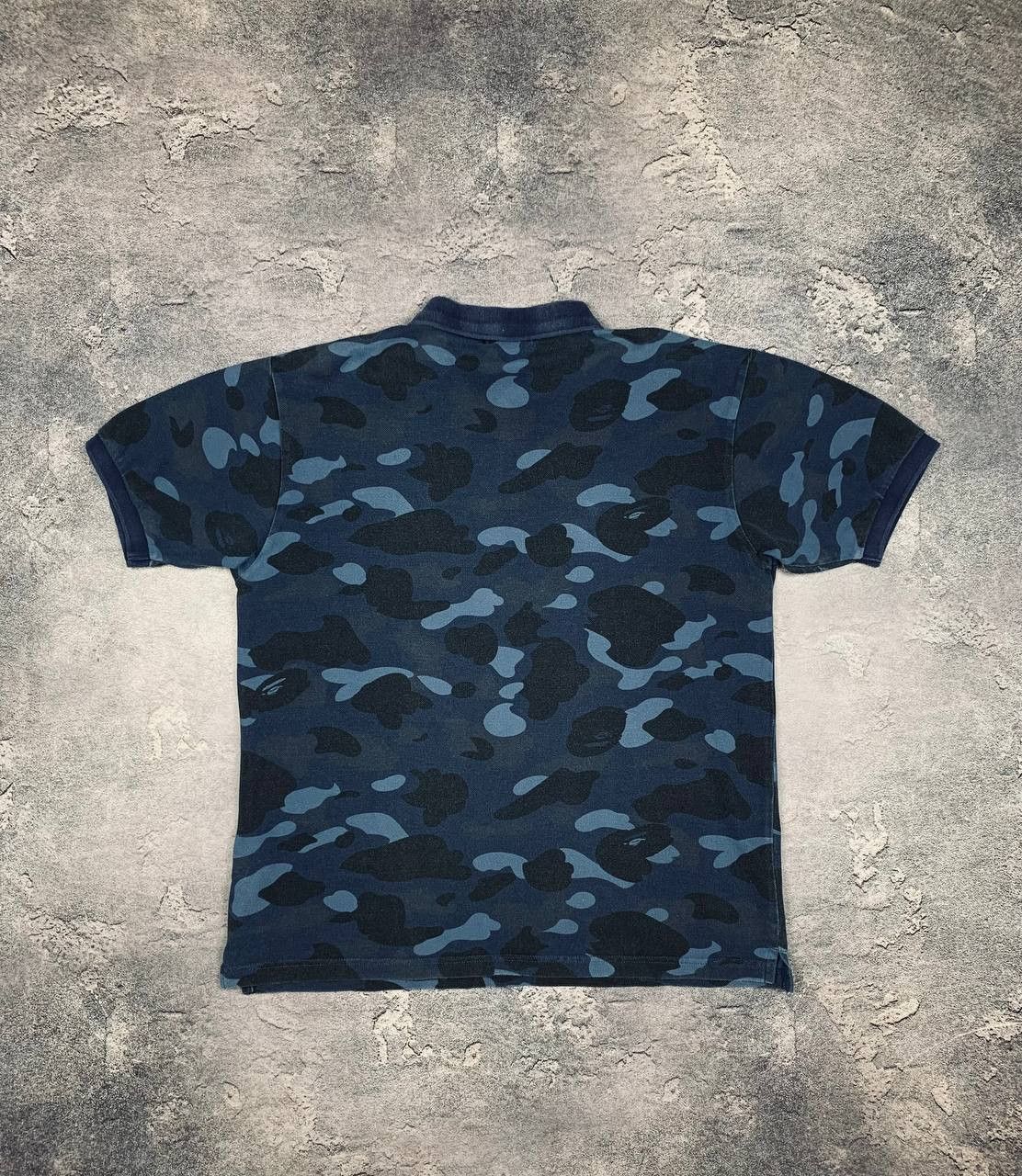 Bape Bape A Bathing Ape Blue Camo Polo Shirt Authentic Ape Head Size US L / EU 52-54 / 3 - 12 Thumbnail
