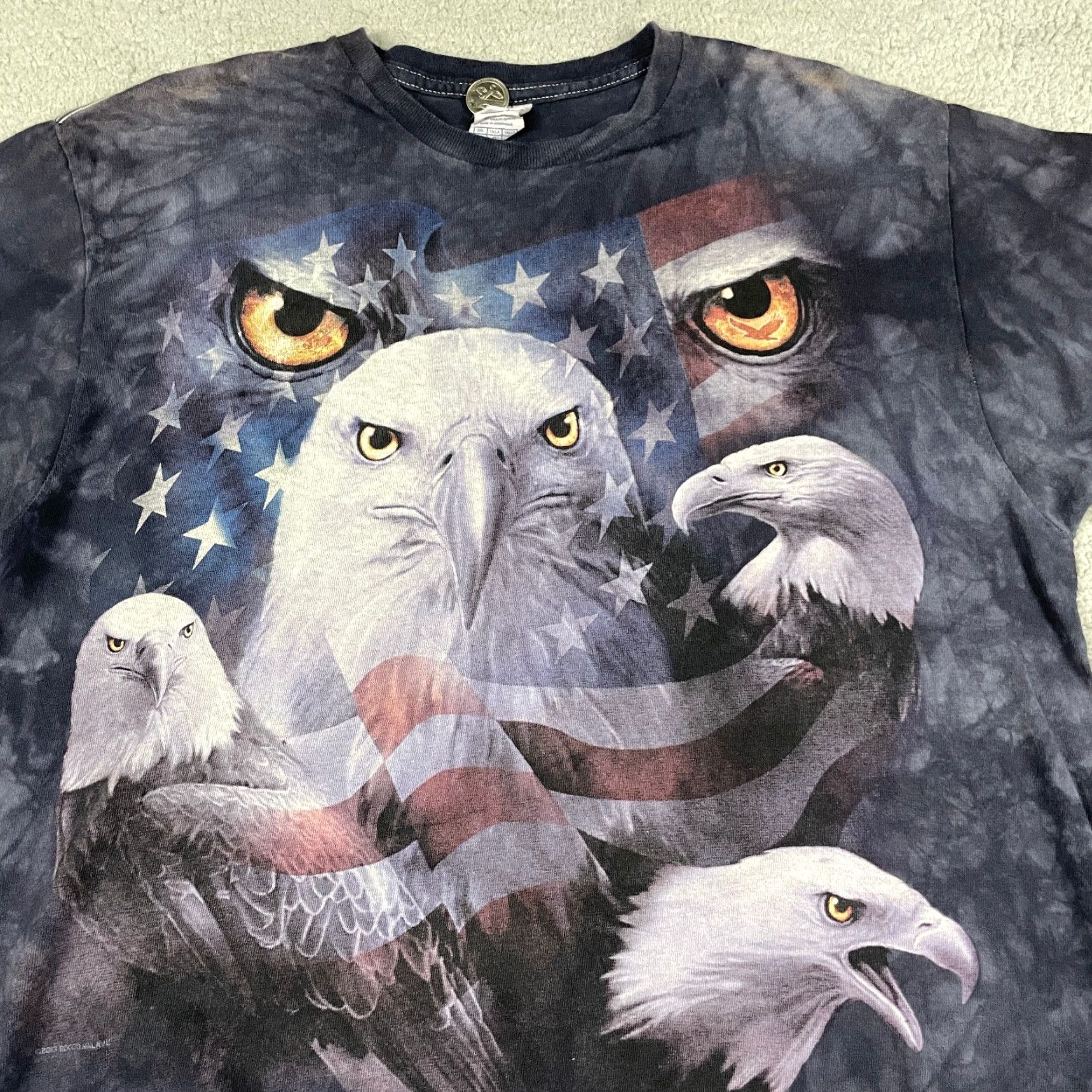 Vintage VINTAGE Eagle American Flag TShirt Mens Large Gray Nature Tie Dye Shirt Size US L / EU 52-54 / 3 - 5 Thumbnail