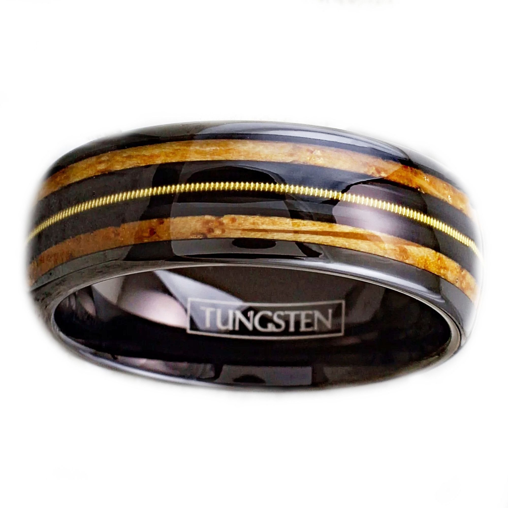 Other Black Tungsten Wood & Guitar String Wedding Band Ring Size ONE SIZE - 1 Thumbnail
