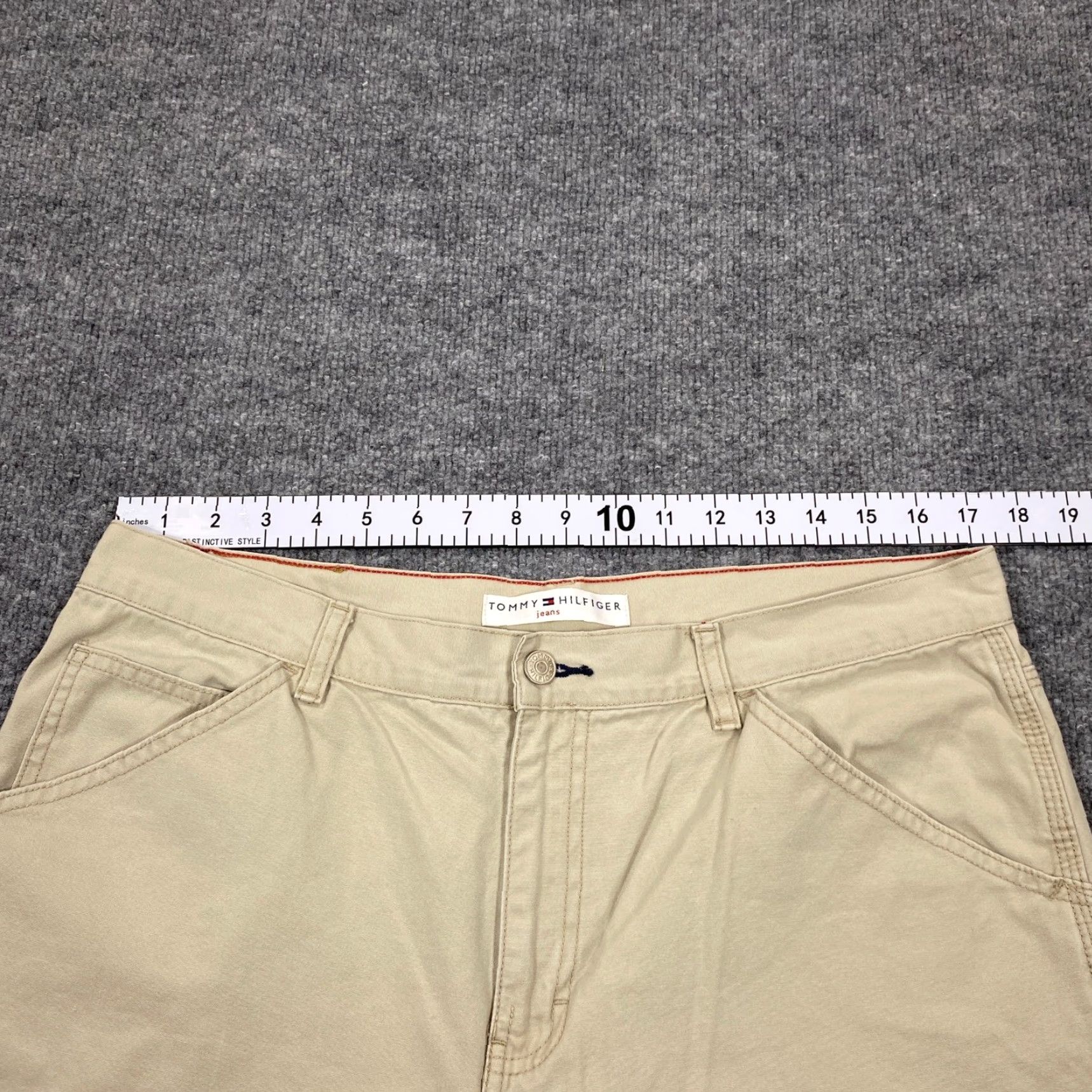 Tommy Hilfiger VINTAGE Tommy Hilfiger Carpenter Pants Womens 14 Khaki Tan Wide Leg Utility Workwear Size 36" / US 14 / IT 50 - 5 Thumbnail