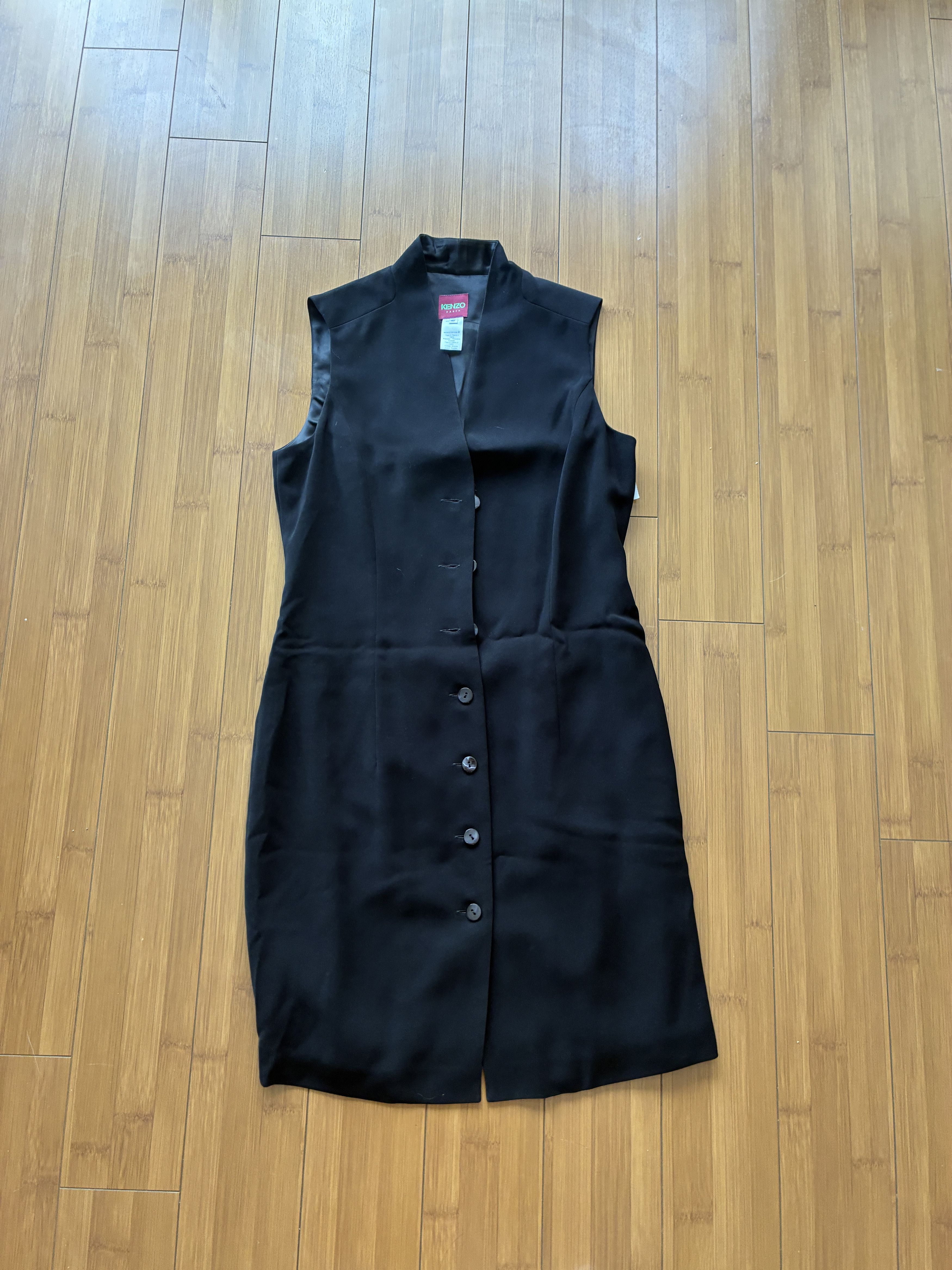 Kenzo Kenzo black sleeveless button dress 42 or US Large Size L / US 10 / IT 46 - 1 Thumbnail