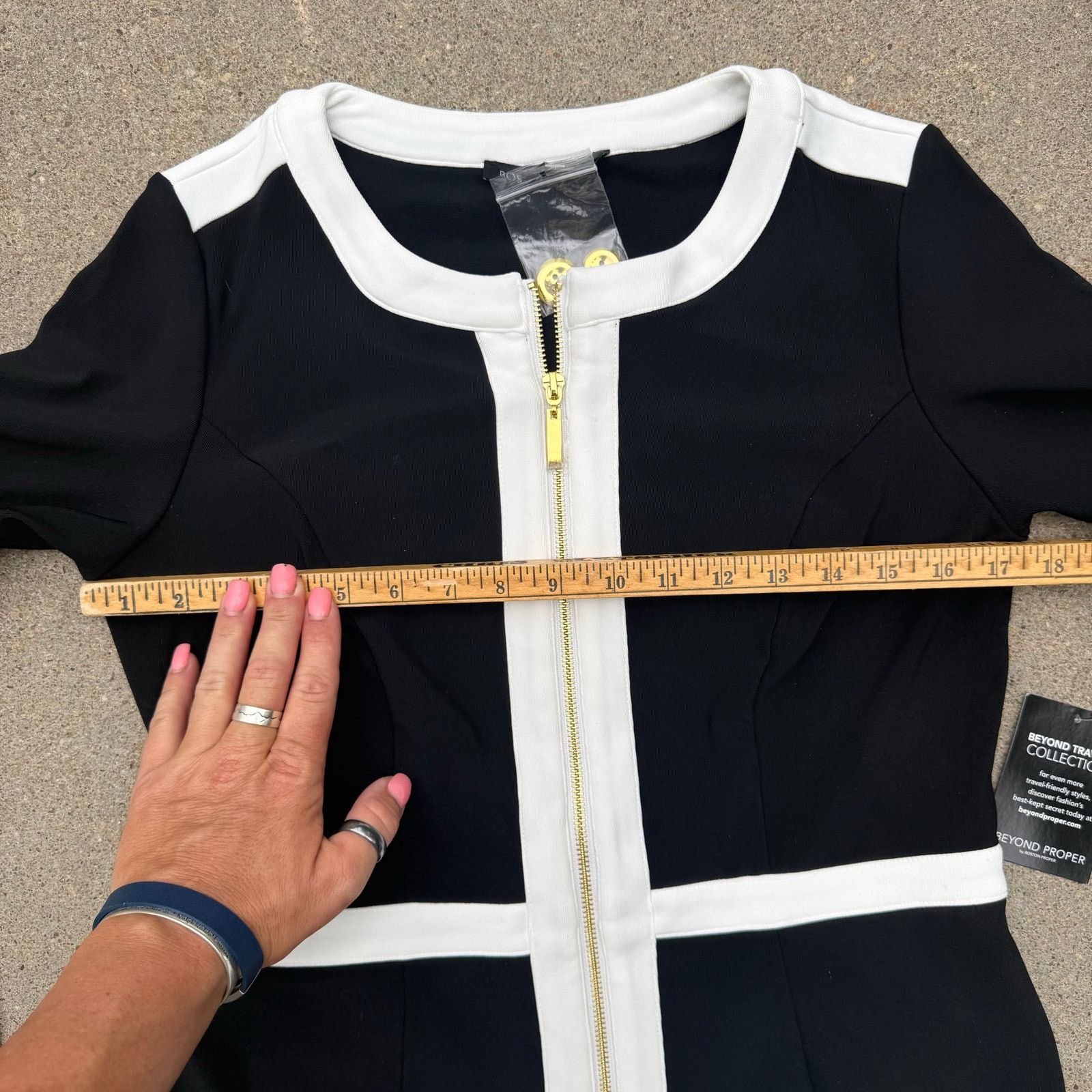 Boston Proper Boston Proper Beyond Travel Color Block Black White Jacket S Size S / US 4 / IT 40 - 9 Thumbnail