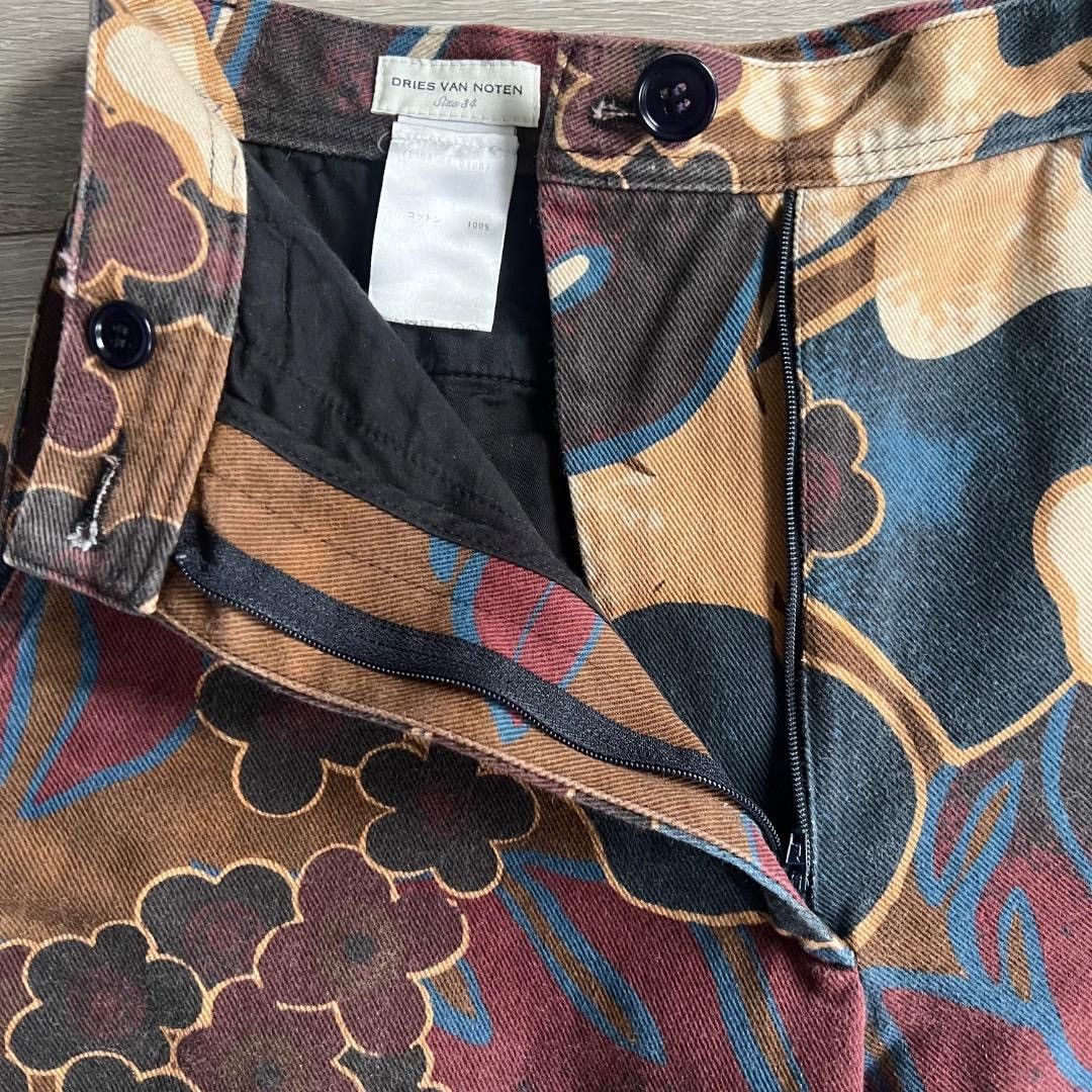 Dries Van Noten Dries Van Noten Floral Print Wide Leg Cotton Pants 22aw Size 23" - 6 Thumbnail