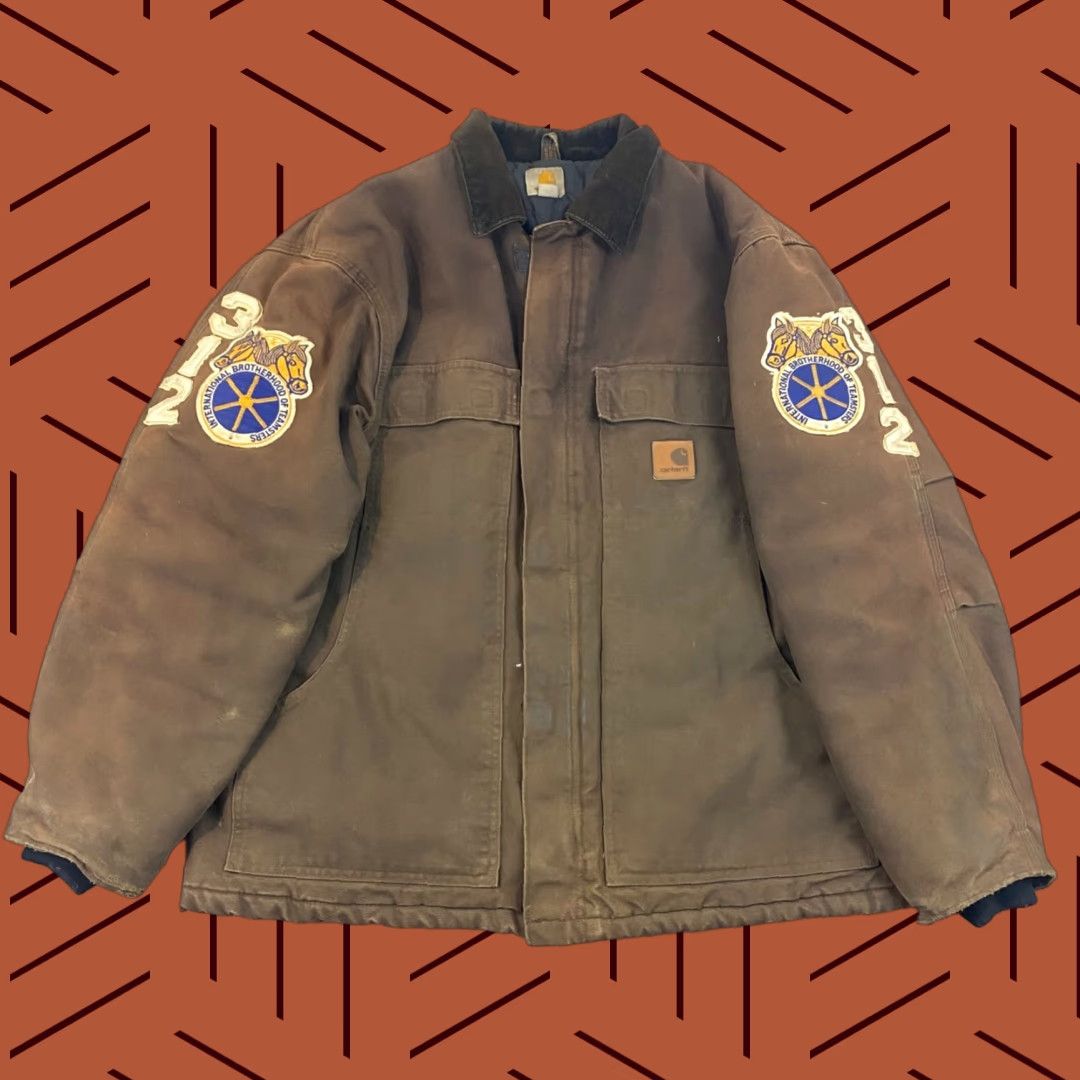 Carhartt VINTAGE Carhartt Jacket Mens L Canvas Brown Quilt Lined Utility Coat C26 DKB Size US L / EU 52-54 / 3 - 1 Thumbnail
