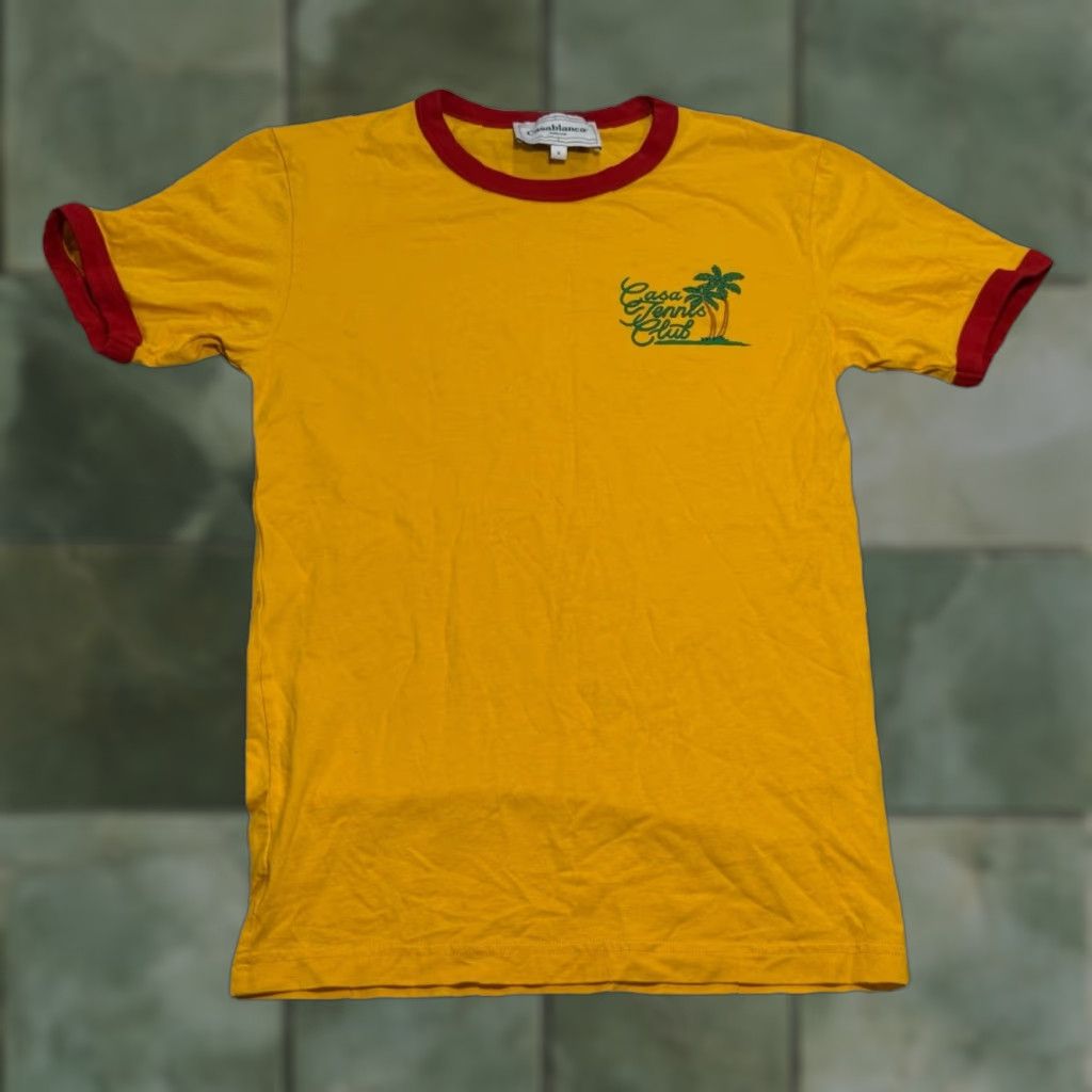 Casablanca Casablanca Casa Tennis Club T-Shirt Yellow Adult Small Short Sleeve Crew Neck Sports Mens Size US S / EU 44-46 / 1 - 1 Thumbnail