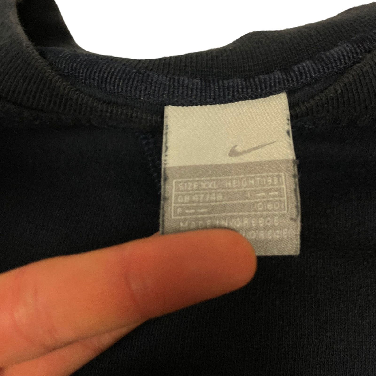 Nike × Vintage Vintage Nike Mens blue Spellout Fleece Lined Sweatshirt 2XL Size US XXL / EU 58 / 5 - 8 Thumbnail
