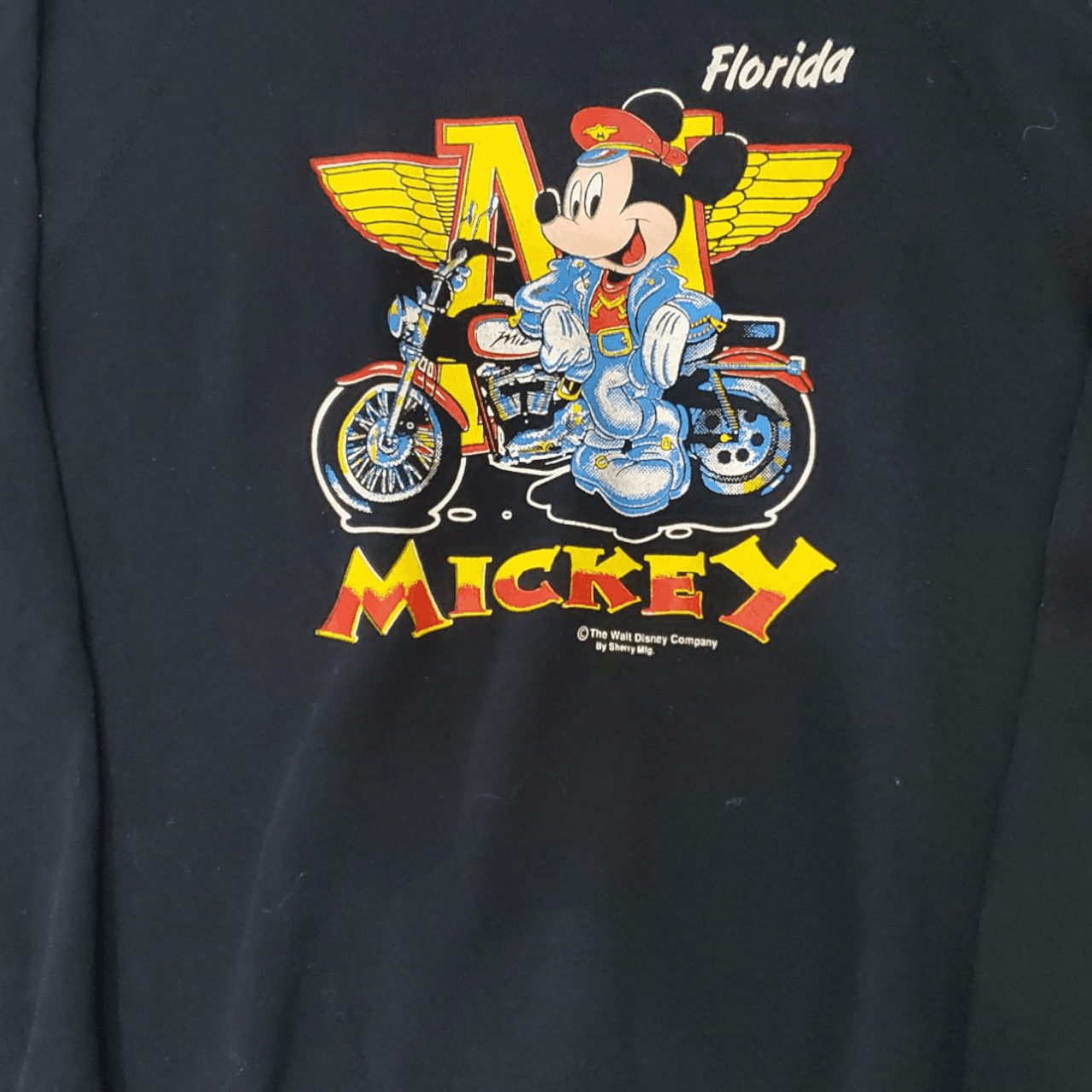 Vintage 90s Mickey Mouse Biker Sweatshirt *YOUTH LARGE* Size XS / US 0-2 / IT 36-38 - 2 Thumbnail