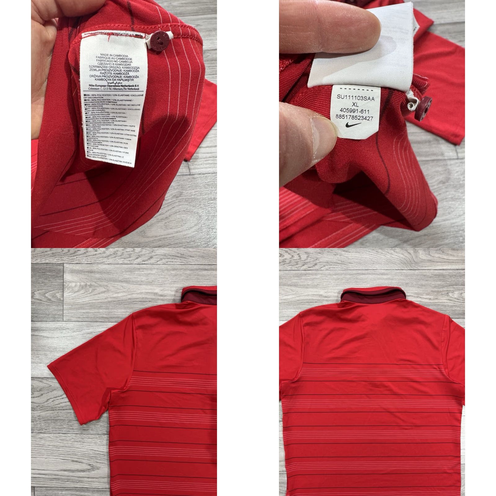 Nike Roger Federer RF 2011 French Open Red Polo Shirt XL Nike 405991-611 Men Shirt Red 2010s Mens Size US XL / EU 56 / 4 - 9 Thumbnail