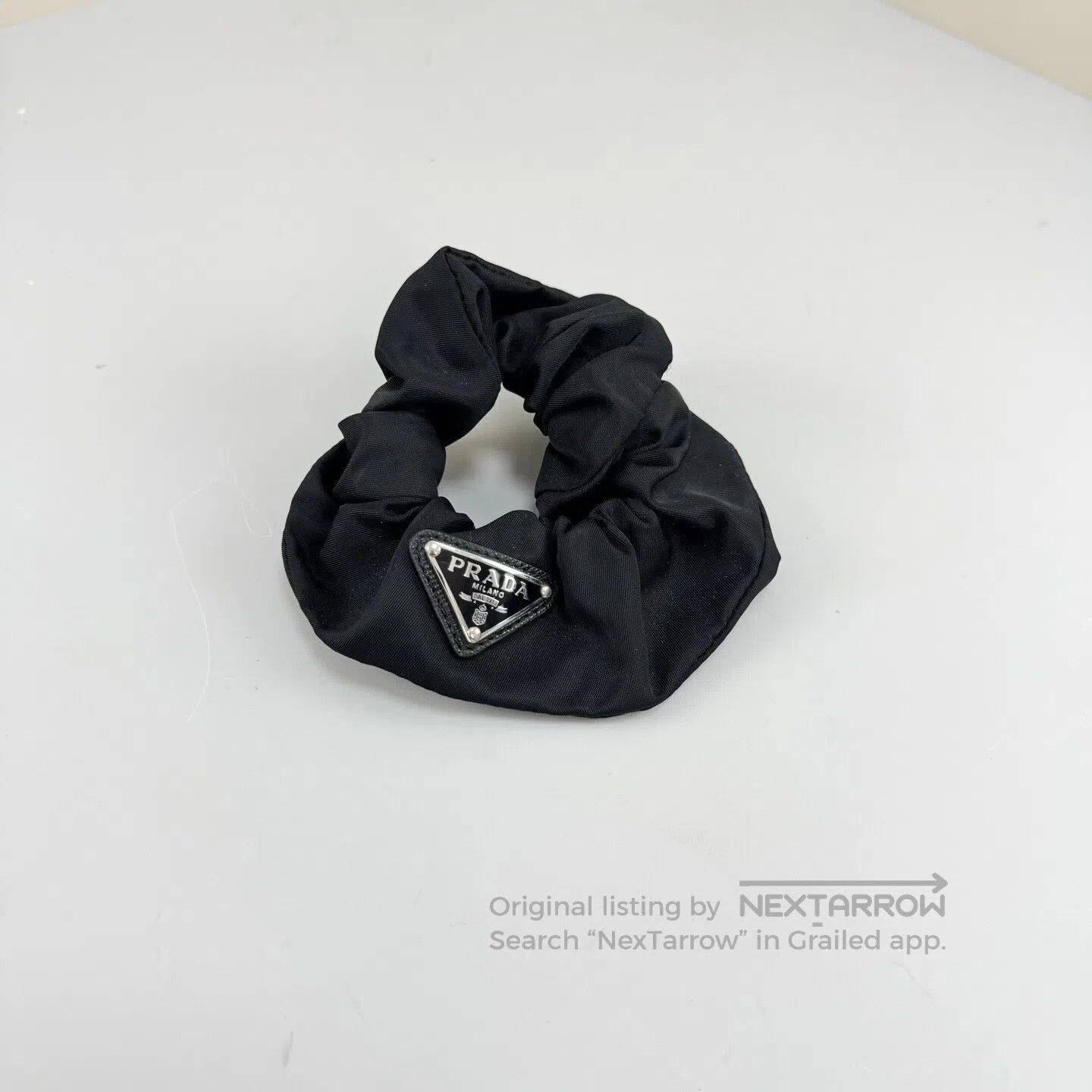 Prada Prada Triangle Logo Nylon Hair Tie| Size ONE SIZE - 1 Thumbnail
