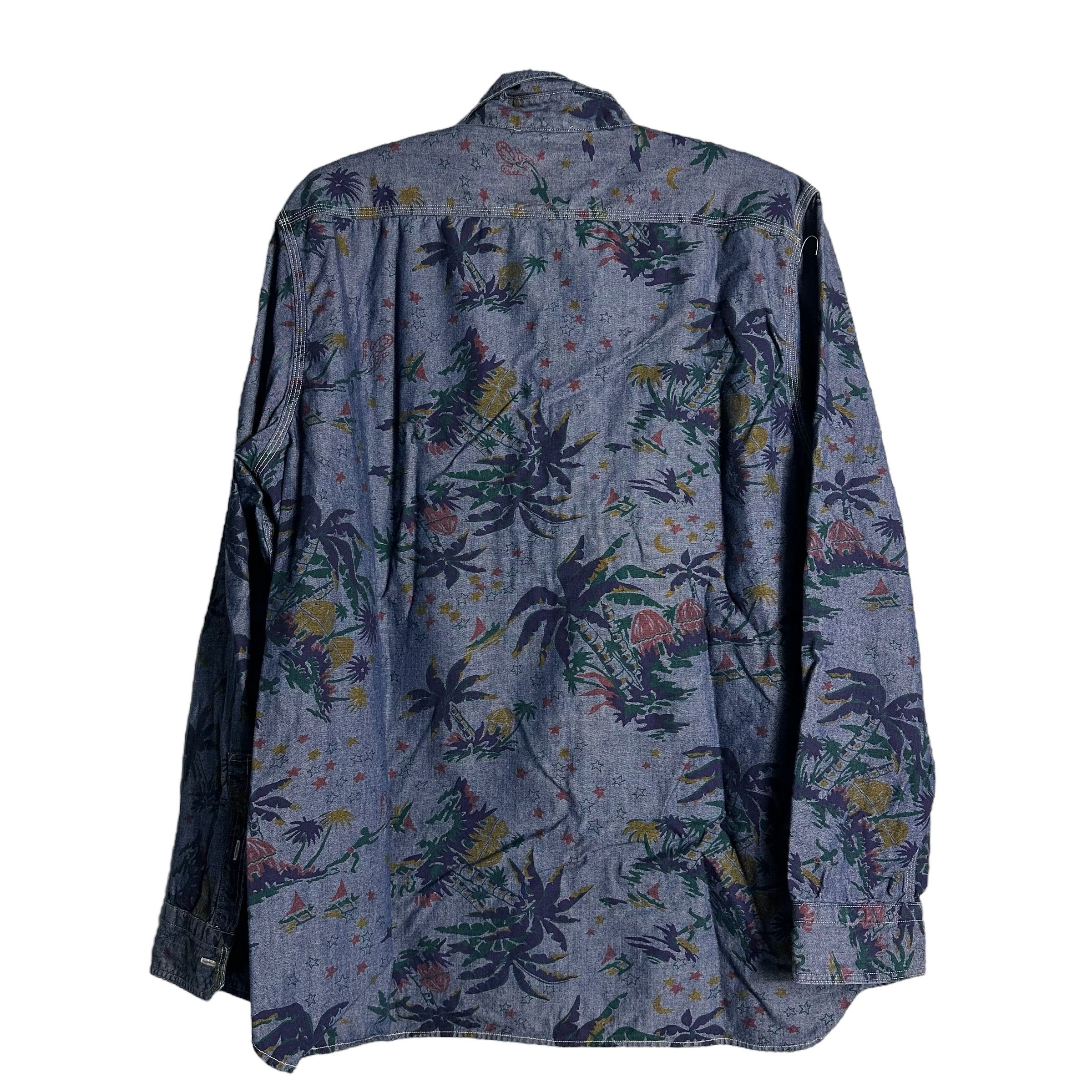 Levi's 🔥RARE🔥Vintage Levis Palm Art All Print L/S Button Up Shirt Size US XL / EU 56 / 4 - 3 Thumbnail