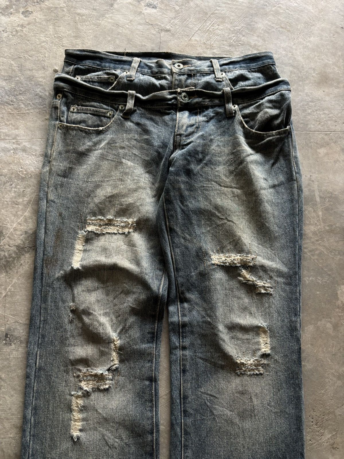 PPFM DOUBLE WAIST ZEROSAIL DISTRESSED JAPANESE BORO WASHED PUNK Size US 33 - 2 Thumbnail