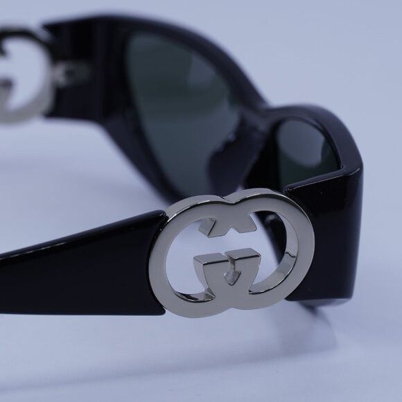 Gucci Gucci GG1824S 001 Sunglasses Black/Silver Cat Eye Frame Size ONE SIZE - 9 Thumbnail