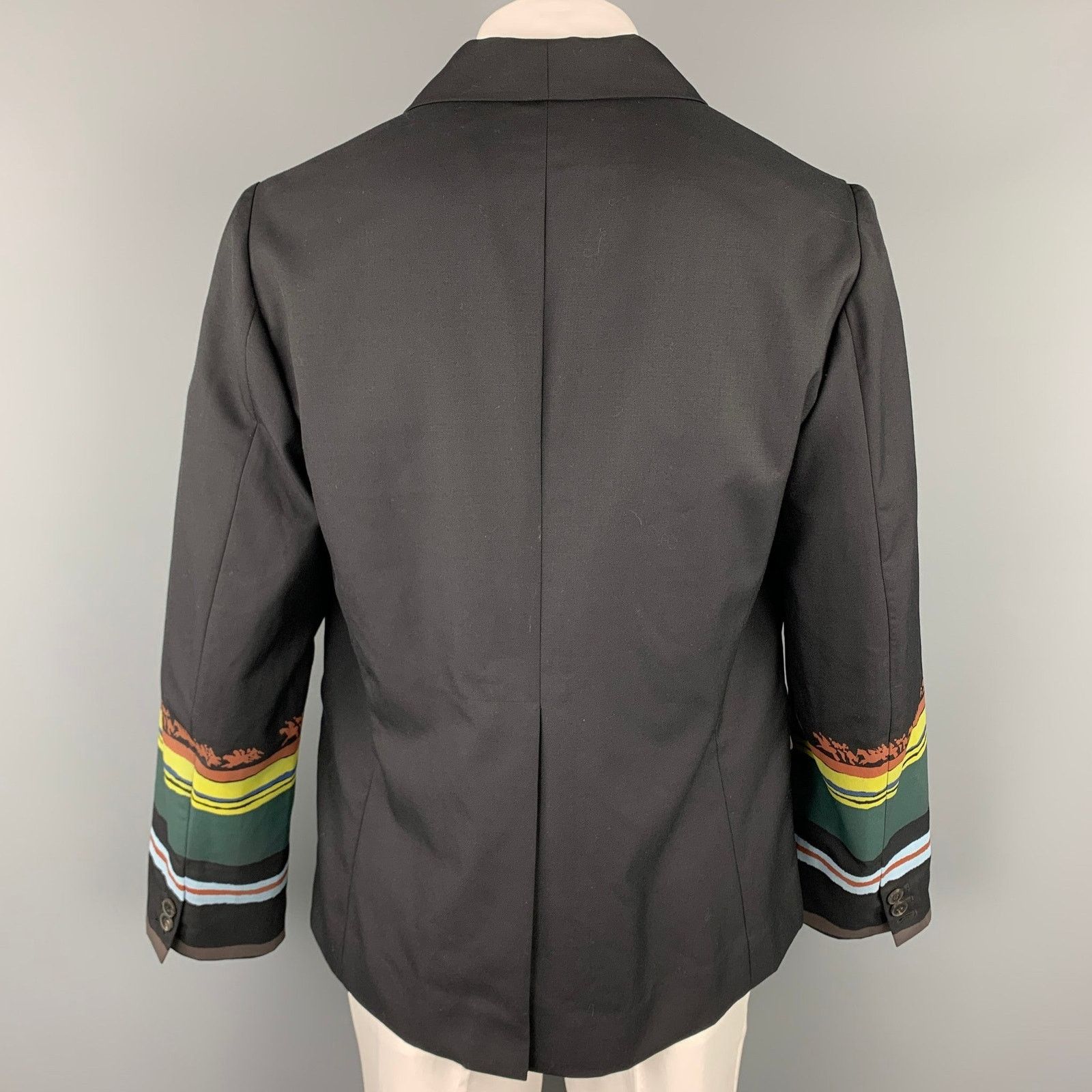 Linder 40 Black Wool / Polyester Peak Lapel Double Breasted Jacket Size US L / EU 52-54 / 3 - 4 Thumbnail