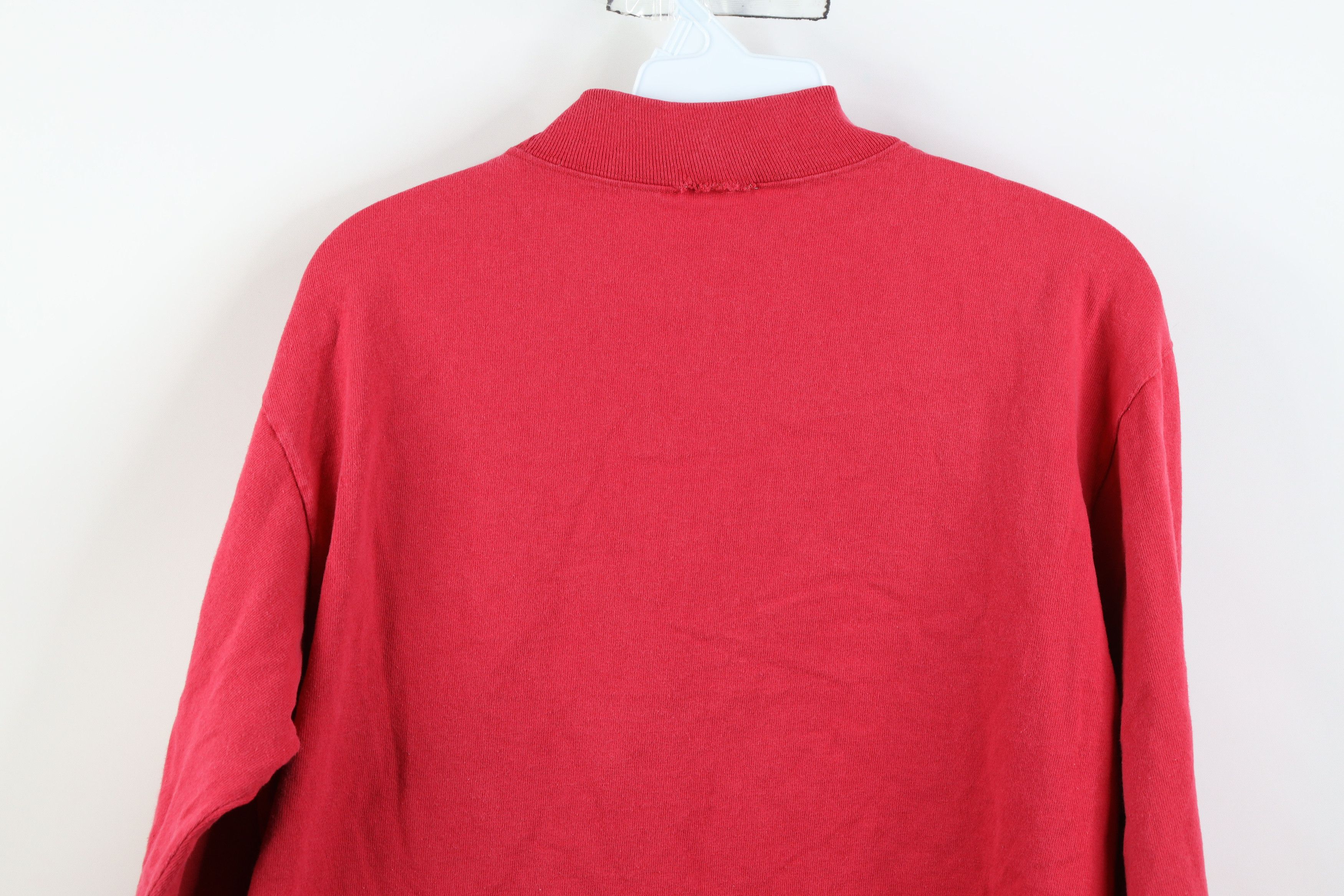 Reebok Vintage 90s Reebok Spell Mock Neck Long Sleeve T-Shirt Red Size US S / EU 44-46 / 1 - 11 Thumbnail