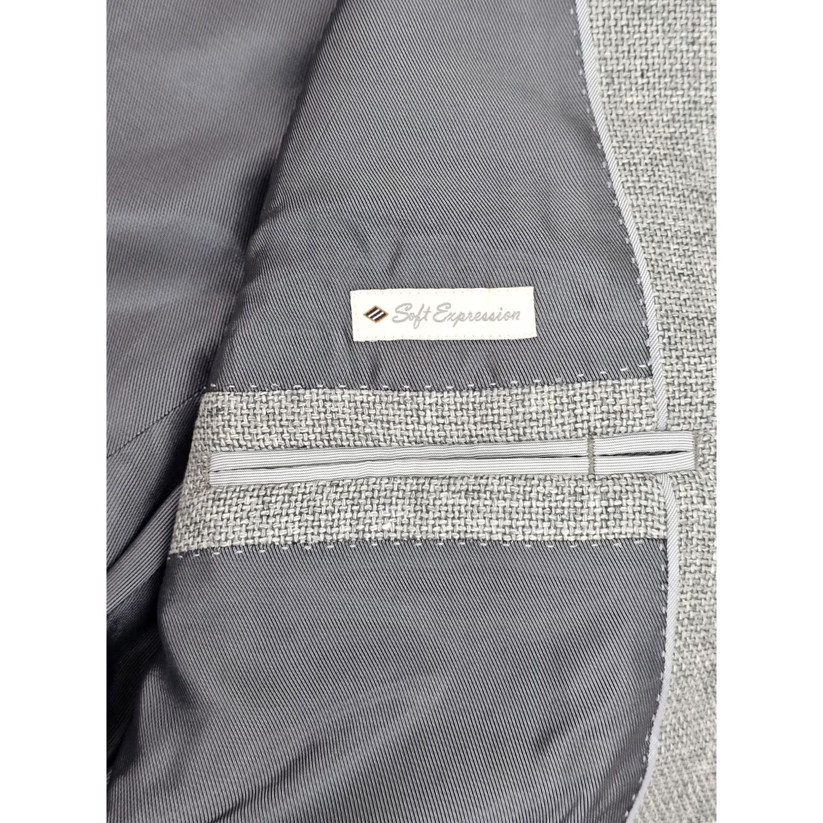 Joseph Abboud Joseph Abboud Sport Coat Gray Wool Linen Hopsack Lanificio T.G. di Fabio 42R Size US XS / EU 42 / 0 - 6 Thumbnail
