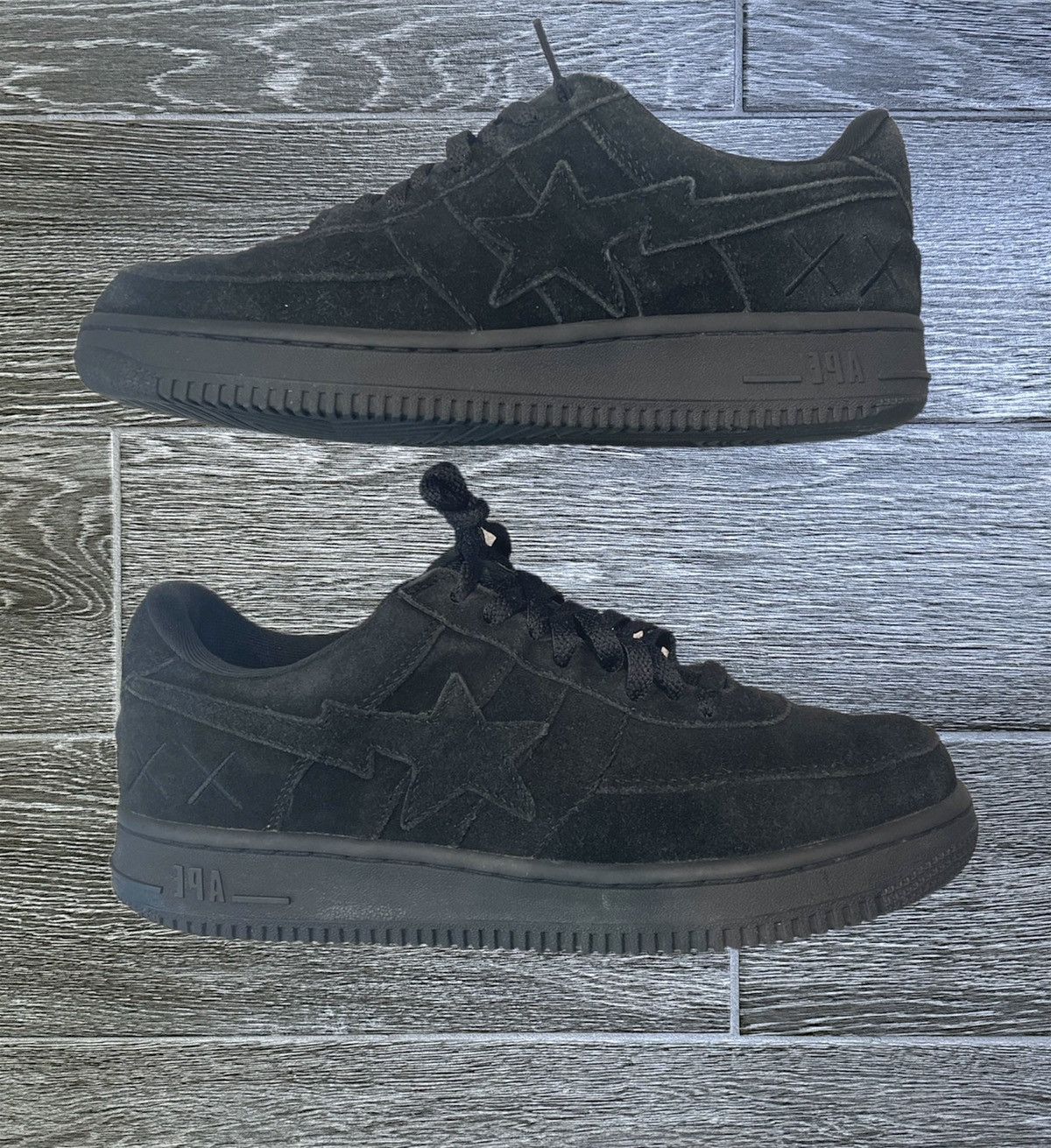 image of Bape x Kaws Bapesta Shoes in Black, Men's (Size 8.5)