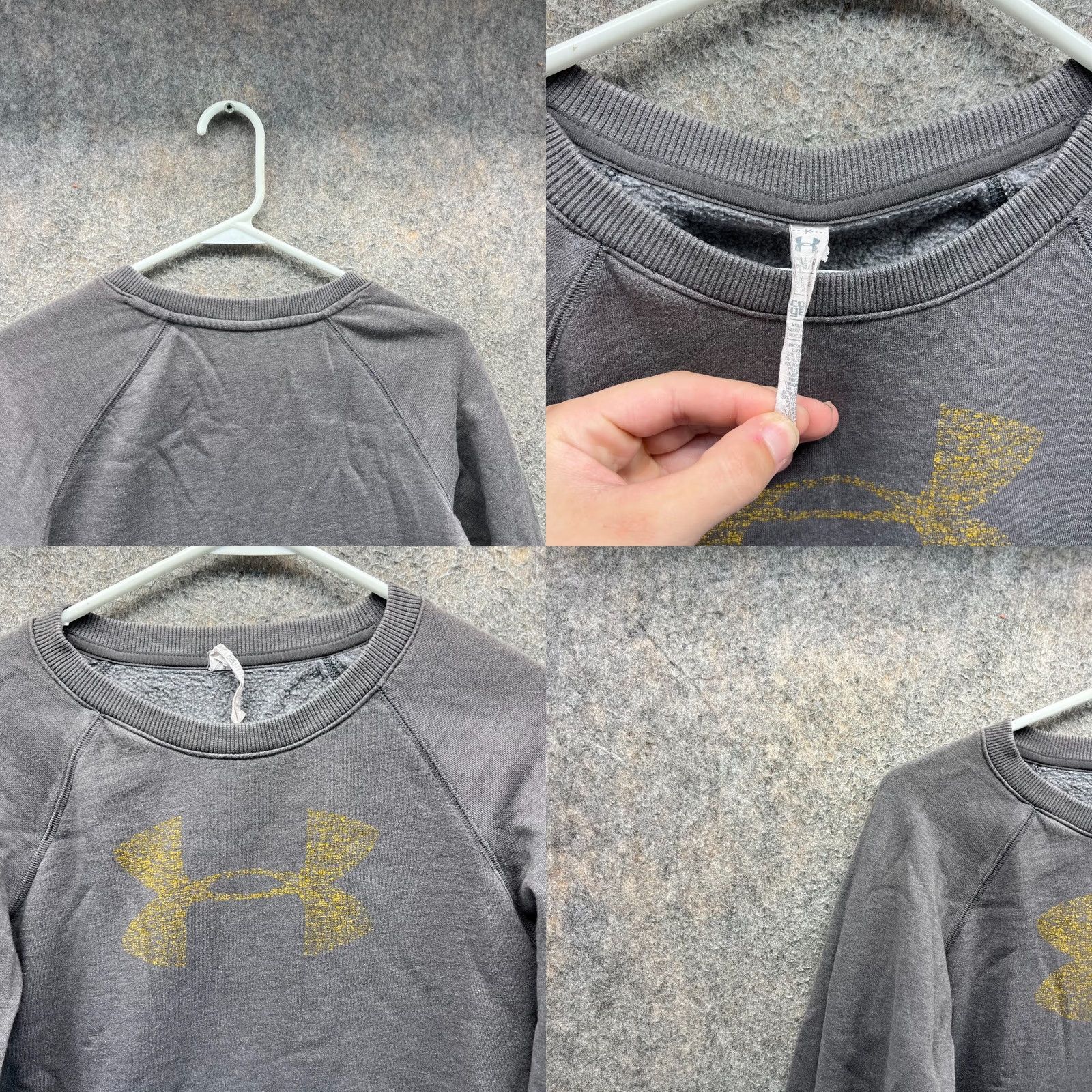 Under Armour VINTAGE Under Armour Sweatshirt Logo Pocket Fleece Womens Small Gray Pullover Crew Neck Long Sleeve Size S / US 4 / IT 40 - 8 Thumbnail