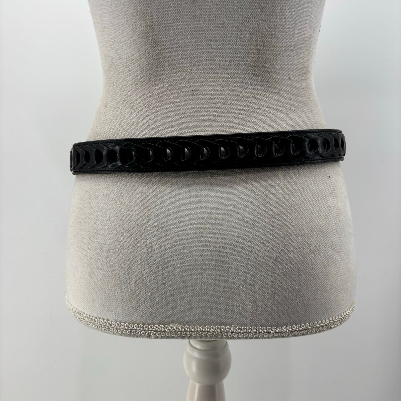 Other Men's Black Size 38 Genuine Leather Belt Casual Links Gold Size 38 - 4 Thumbnail