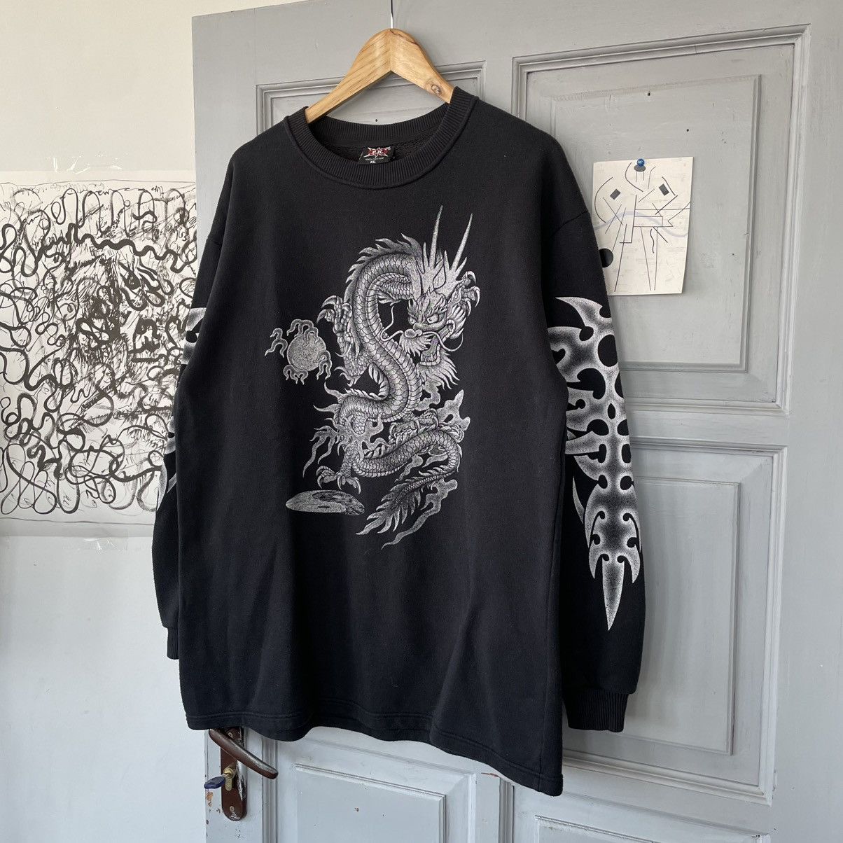 Japanese Brand × Vintage Vintage 00’s Tattoo Punk Rock Longsleeve Affliction Grunge Size US XL / EU 56 / 4 - 3 Thumbnail