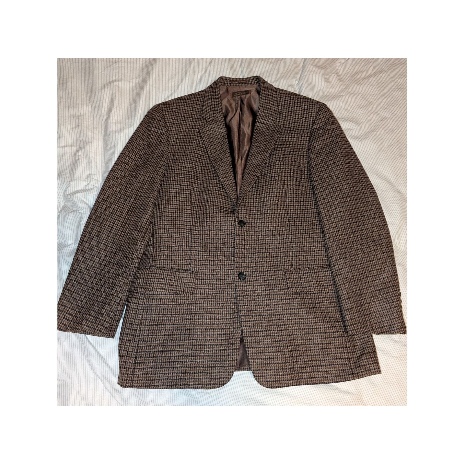 Tasso Elba Tasso Elba Italian Wool Cashmere Houndstooth Blazer 40 R tag Size 42R - 1 Thumbnail
