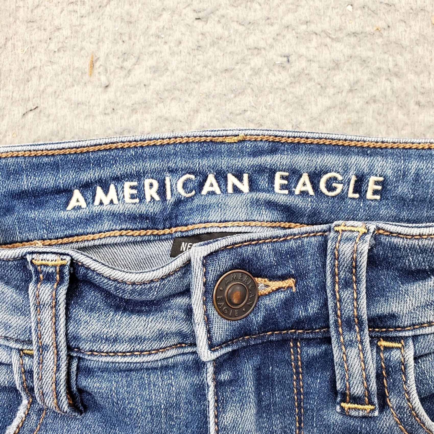 American Eagle Outfitters American Eagle Jeans Womens 0 Blue Distressed Super Hi-Rise Skinny Crop Jegging Size 25" / US 0 / IT 36 - 7 Thumbnail