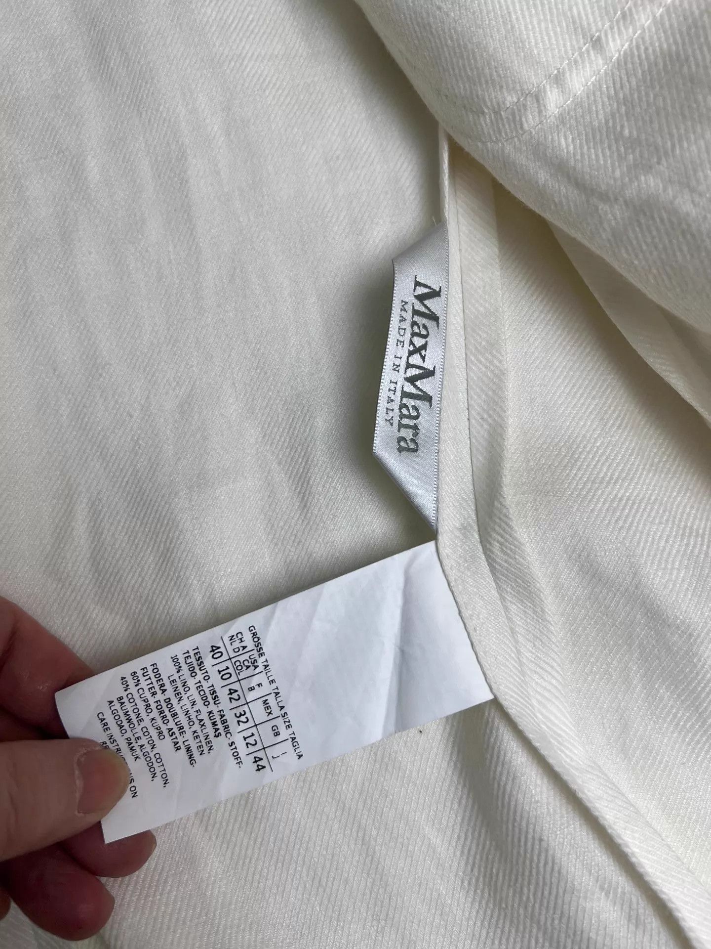 Max Mara MaxMara White Linen Double-Breasted Suit Jacket 40 Size S / US 4 / IT 40 - 5 Thumbnail