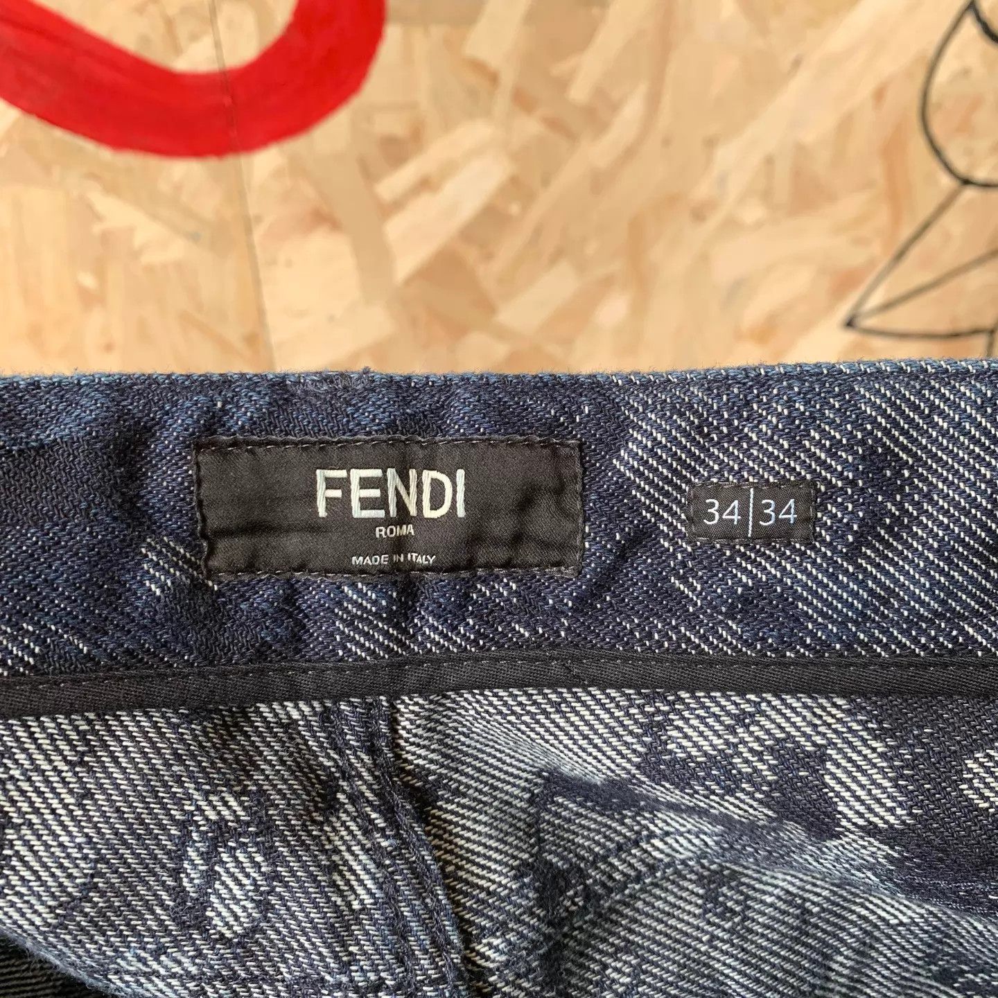 Fendi FENDI 26 H-W Button-Fly All-Over Jacquard Straight Jeans 34 Size US 34 / EU 50 - 2 Thumbnail