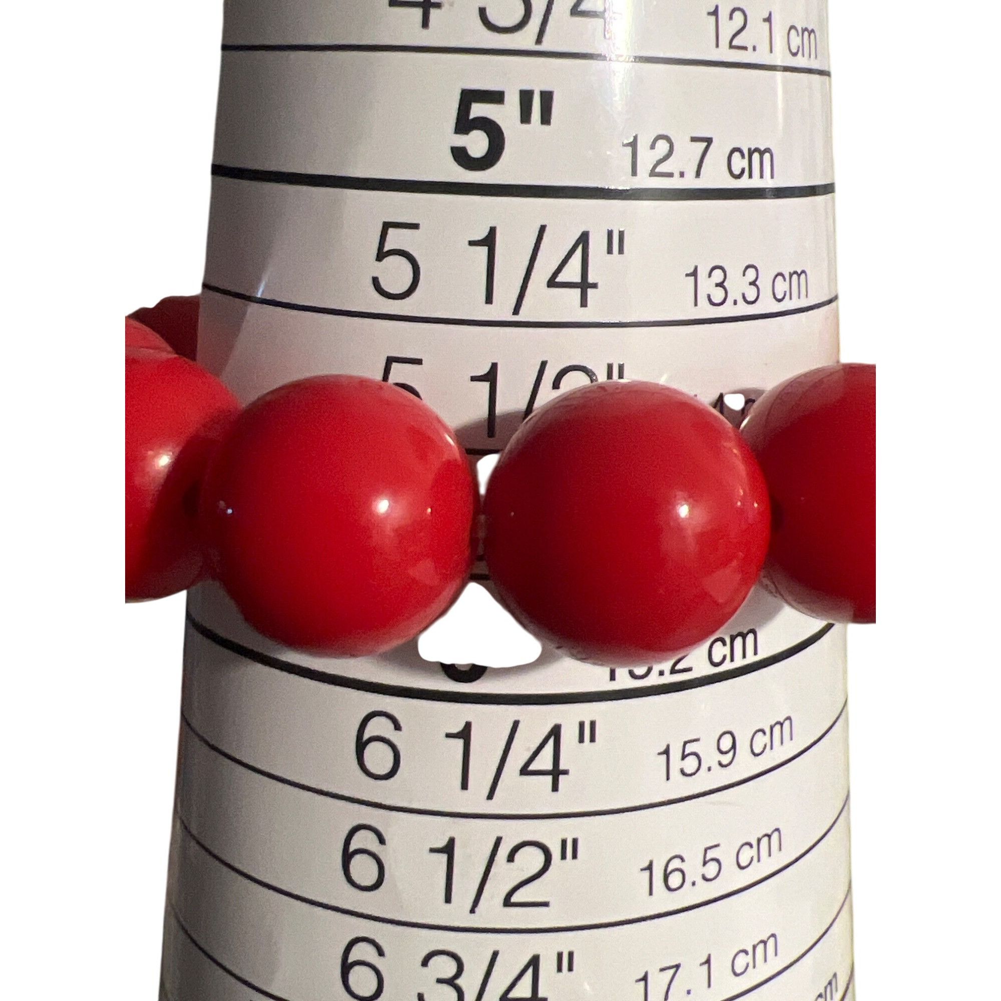 Other Vintage Red Acrylic Bead Stretch Bracelet Jewelry Flintstone Size ONE SIZE - 4 Thumbnail