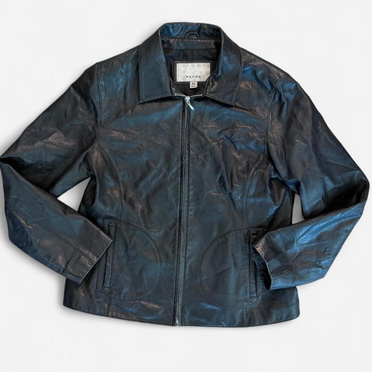 Other Wilson’s Leather Women's black blue Coats Size US 42 / EU 58 - 1 Thumbnail