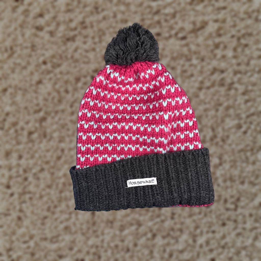 Pinko Horseware Beanie Hat Women One Size Pink Zig Zag Knit 100% Acrylic Pom Winter Outdoor Ski Style Mens Womens? Size ONE SIZE - 1 Thumbnail