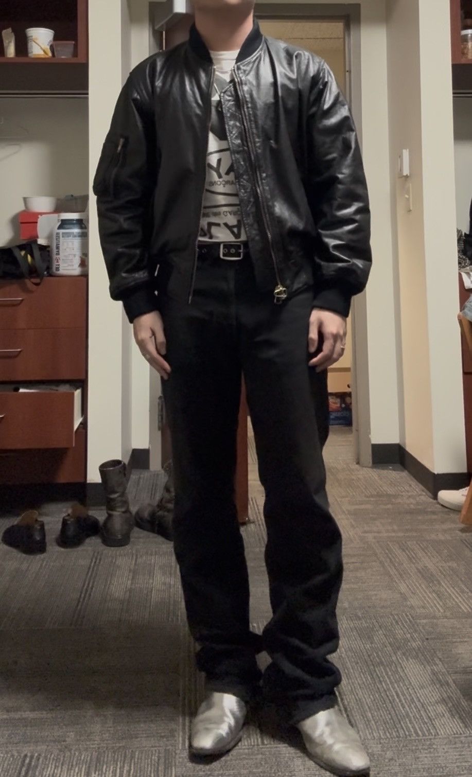 Japanese Brand 90’s Japanese Cowhide MA-1 Leather Flight Jacket Size US S / EU 44-46 / 1 - 8 Thumbnail