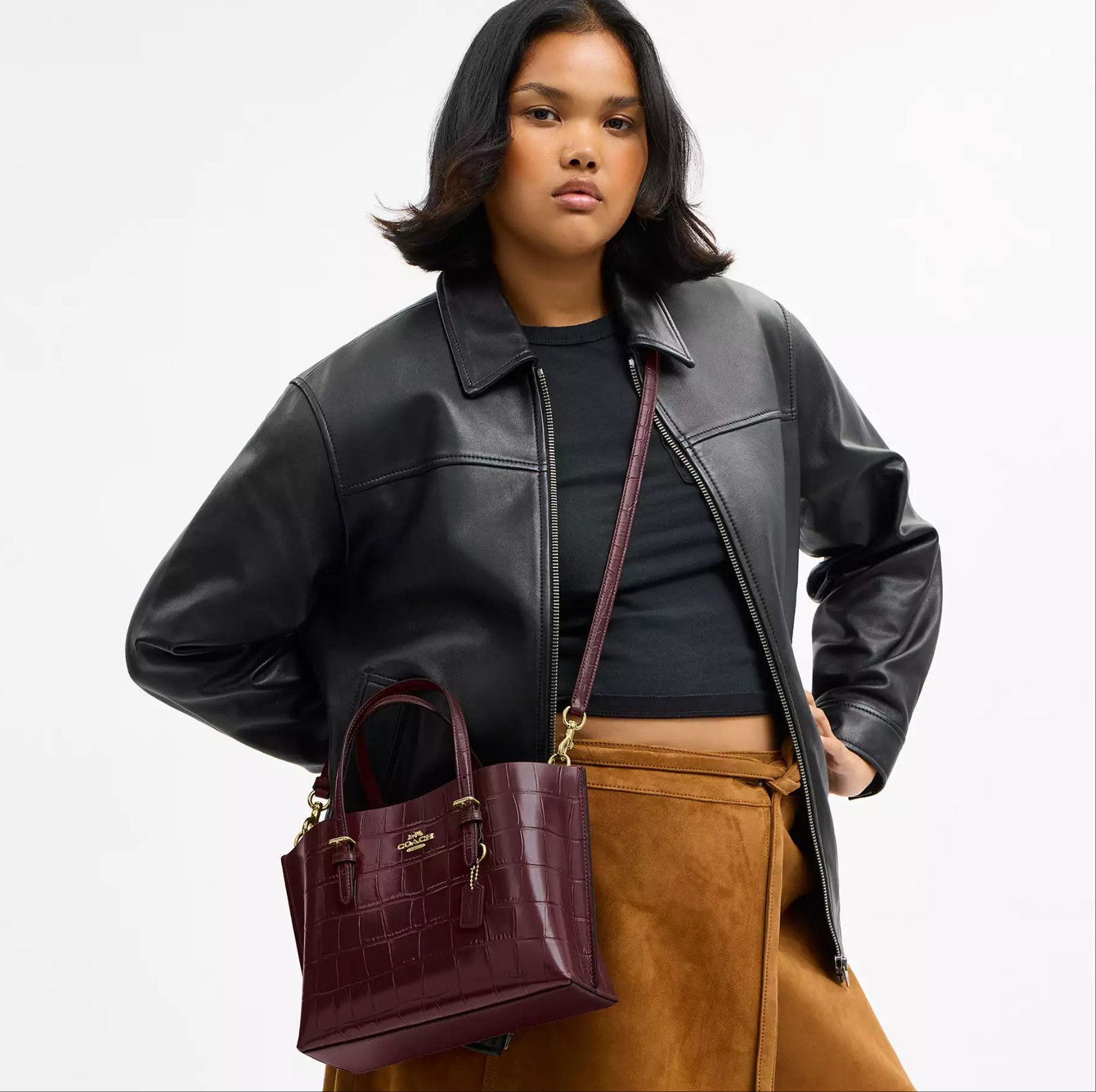 Coach NWT Coach Mollie Tote Bag 25 CW017 Dark Wine Size ONE SIZE - 11 Thumbnail