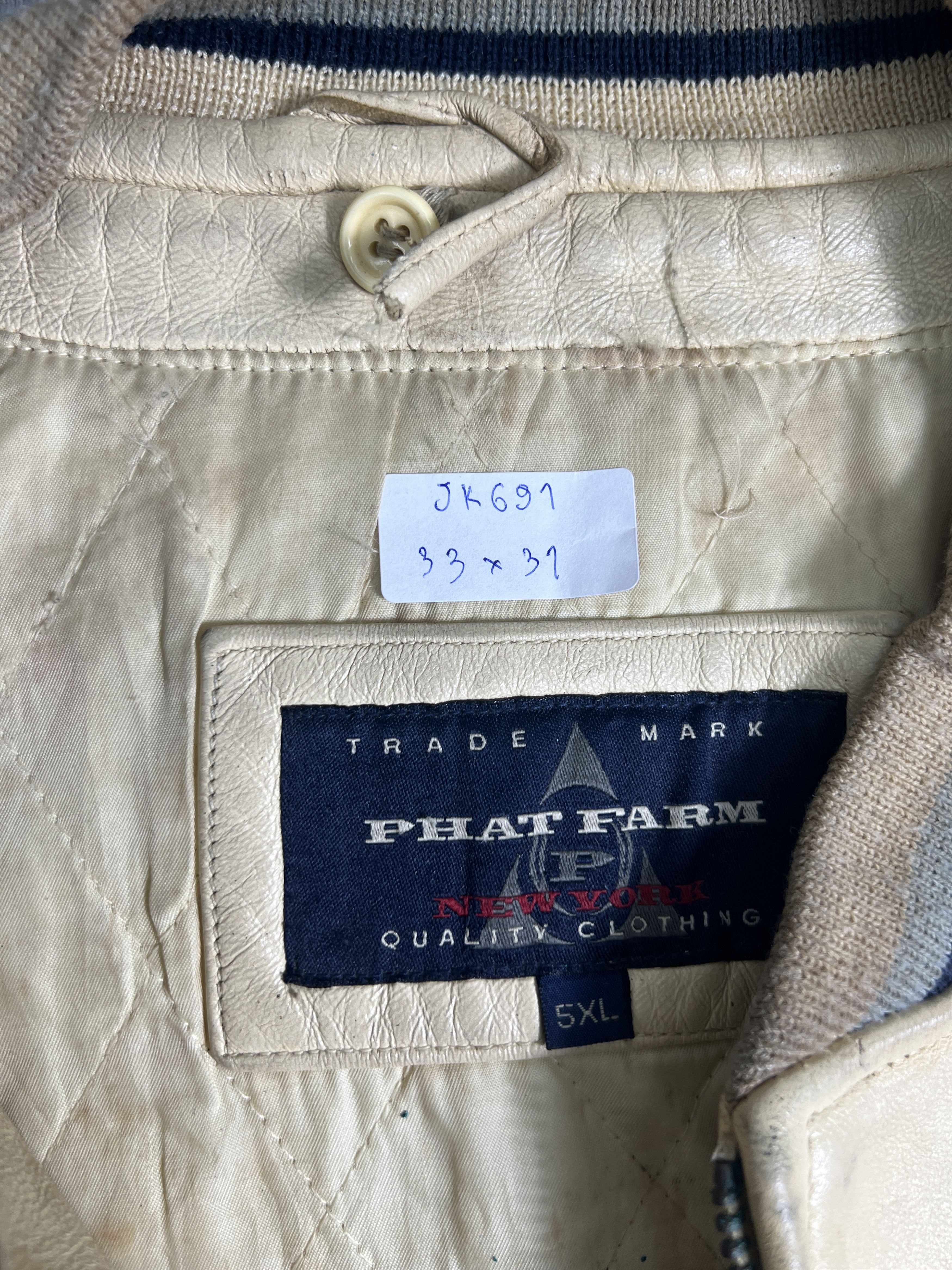 Phat Farm Vintage PHAT FARM Big Logo Leather Jacket (5XL) JK691 Size US XXL / EU 58 / 5 - 3 Thumbnail