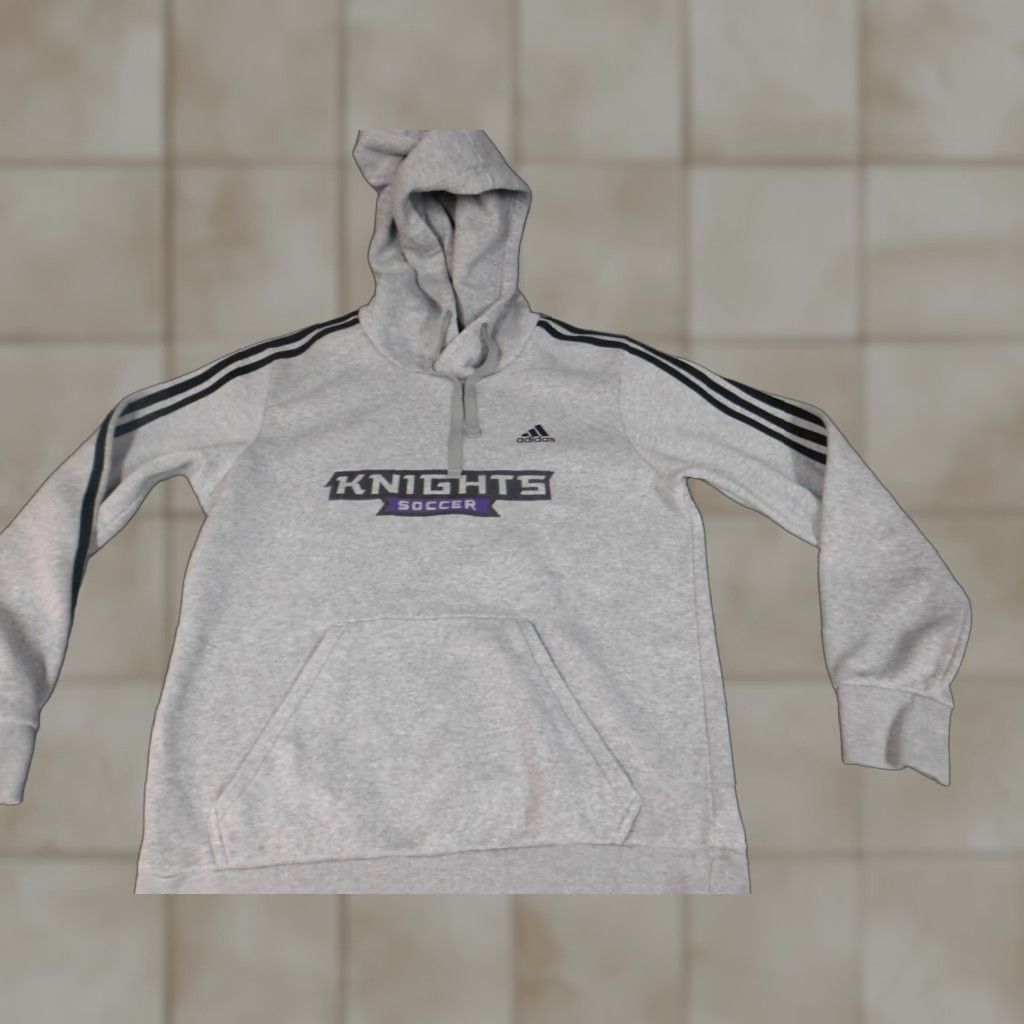Adidas Adidas Hoodie Mens S Gray Logo Pullover Knit Zip Hooded Regular Walking Size US S / EU 44-46 / 1 - 1 Thumbnail