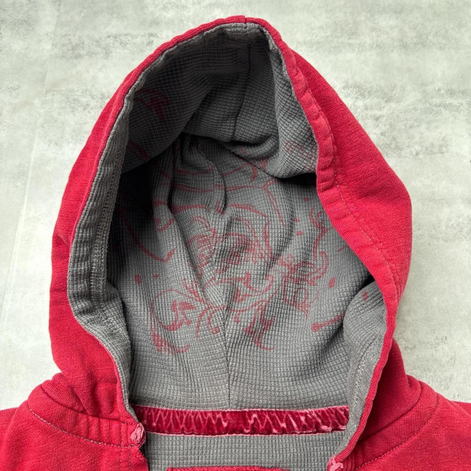 Other Y2K Vanity Grunge Red Zip Up Hoodie Jacket Size M / US 6-8 / IT 42-44 - 2 Thumbnail