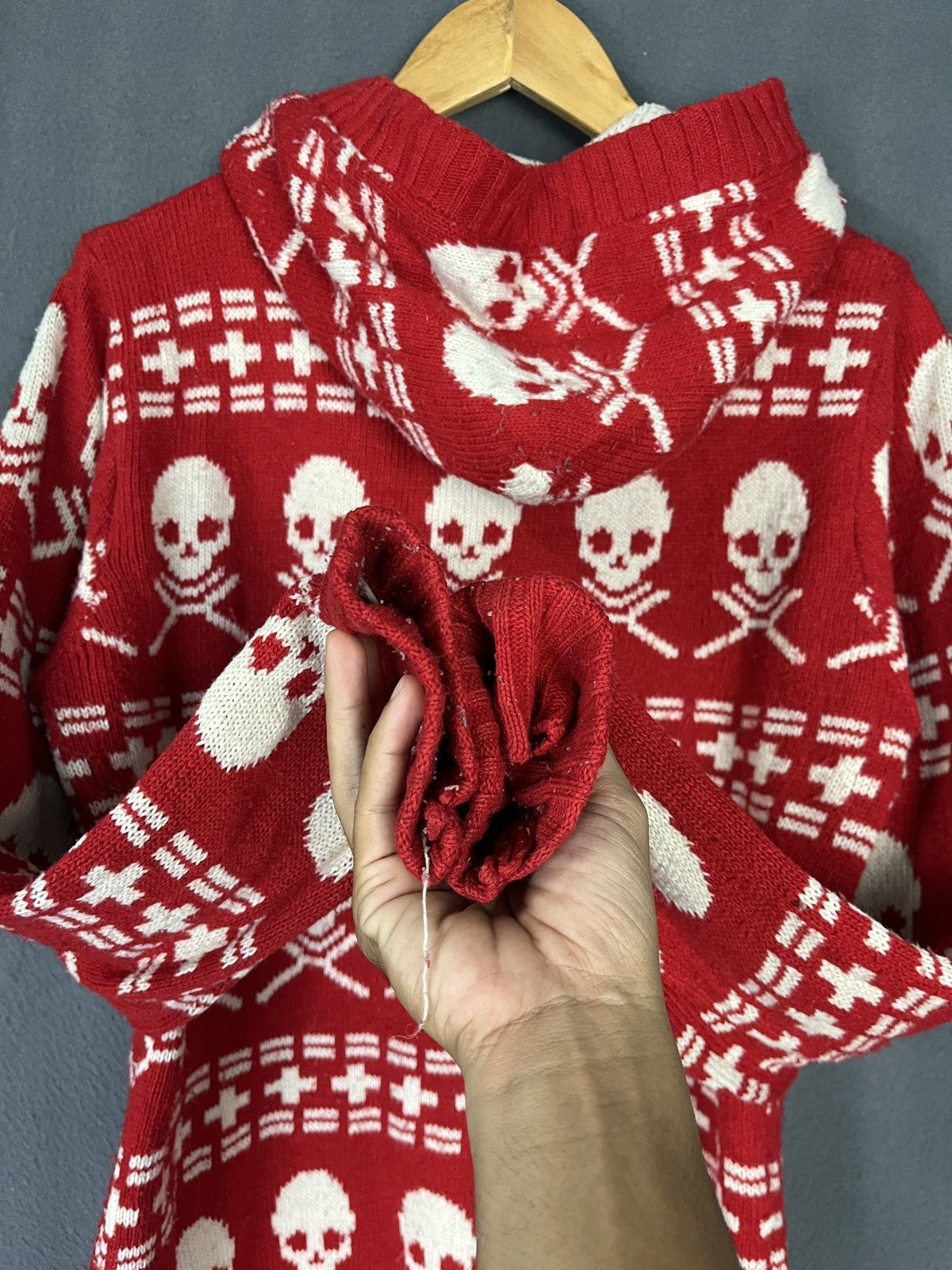Aran Isles Knitwear × Seditionaries Skull Knit Cardigan Hoodie Sweater Size US M / EU 48-50 / 2 - 9 Thumbnail