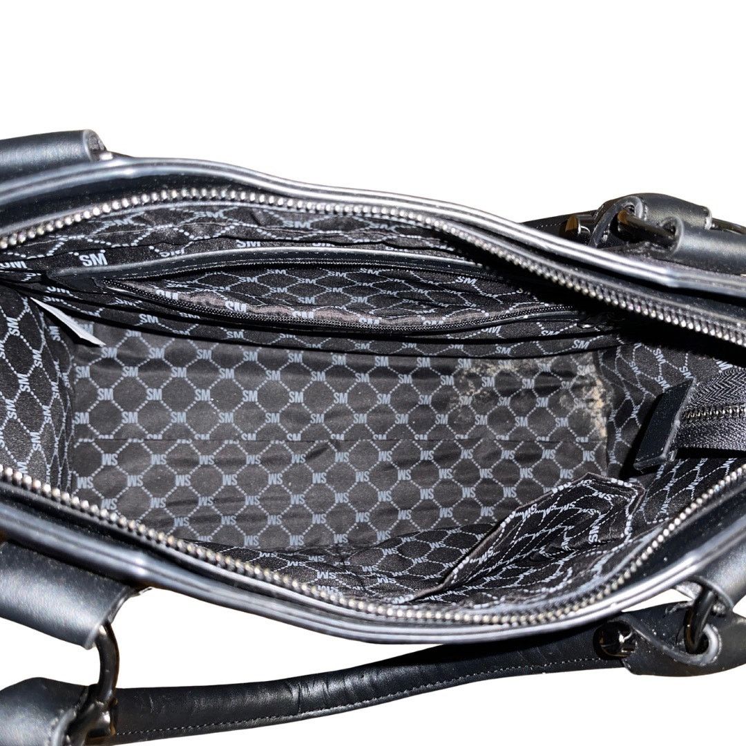 Steve Madden Gilda Satchel Monogram Black Handbag Purse 90s Y2K Size ONE SIZE - 6 Thumbnail