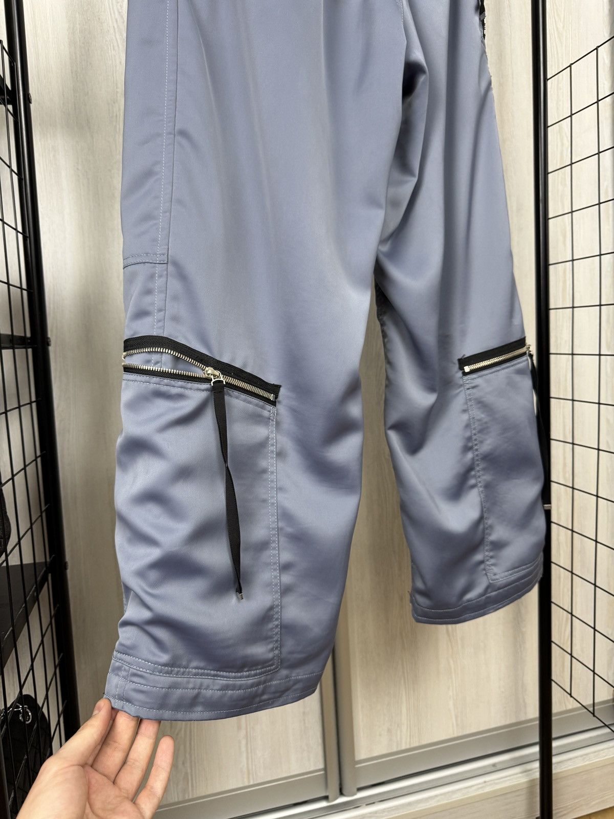 Japanese Brand SS20 TAAKK MULTI ZIPPER NYLON Grey-Blue PANTS y2k cargo Size US 32 / EU 48 - 14 Thumbnail