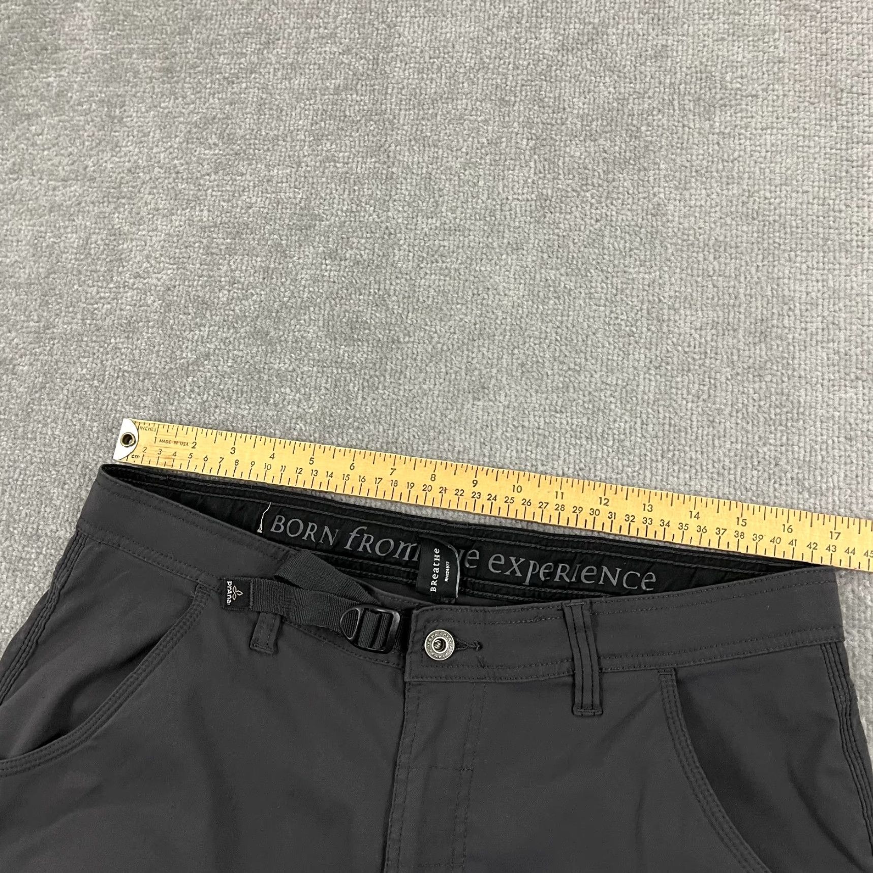 Prana Prana Pants Mens 34 x 31 Gray Belted Stretch Hiking Trekking Trail Roll Up Size US 34 / EU 50 - 3 Thumbnail