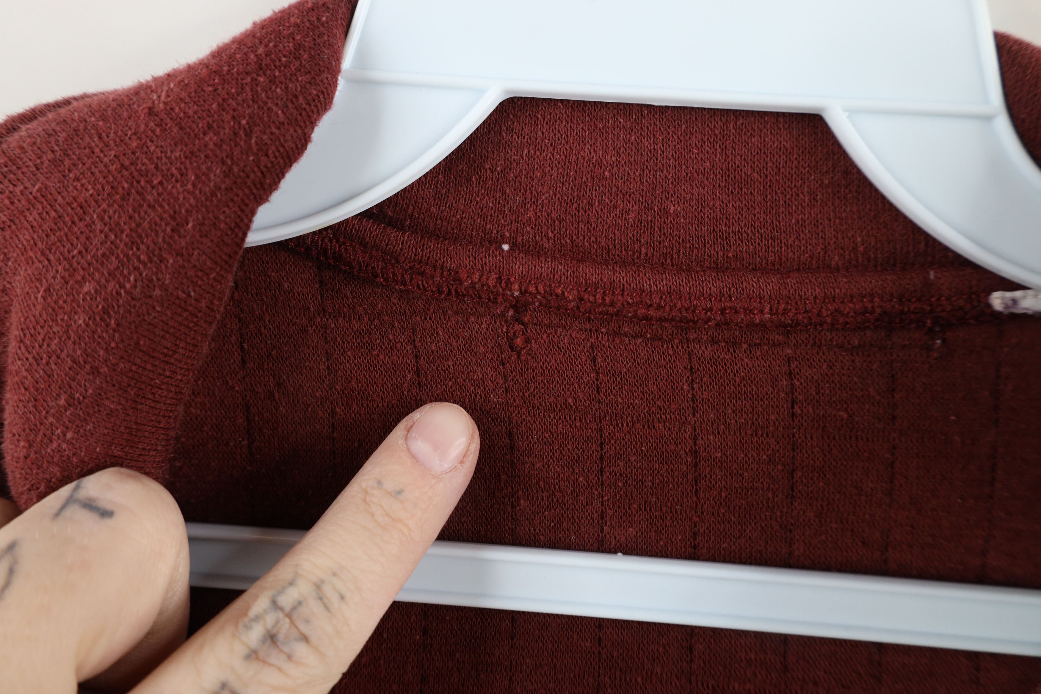 Vintage Vintage 90s Streetwear Henley Collared Sweatshirt Red Size L / US 10 / IT 46 - 6 Thumbnail