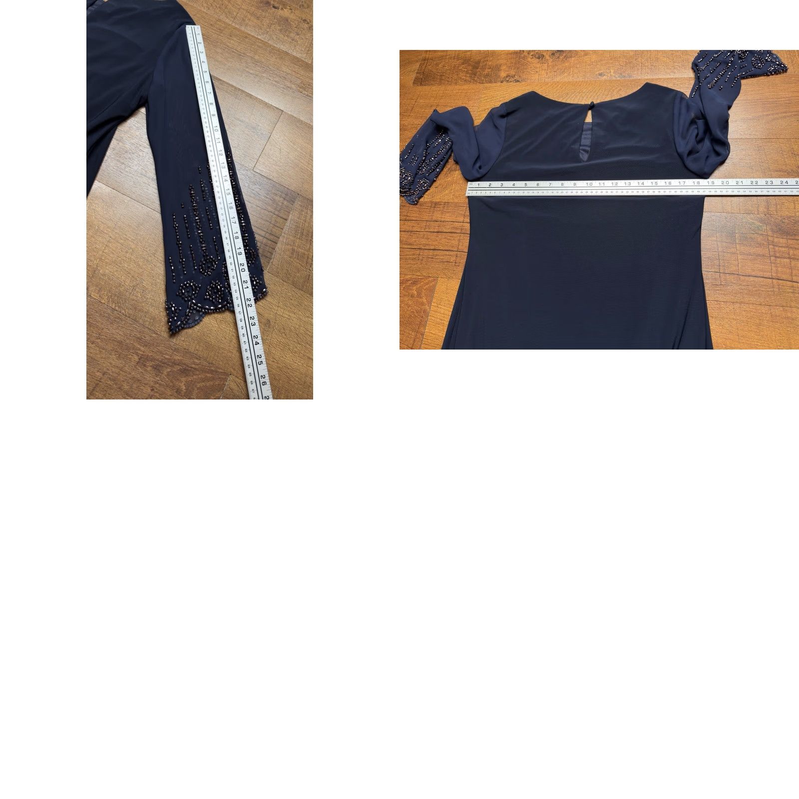 Vintage XSCAPE Long Sleeve Beaded Dress Navy Blue Size 12 Size XL / US 12-14 / IT 48-50 - 8 Thumbnail