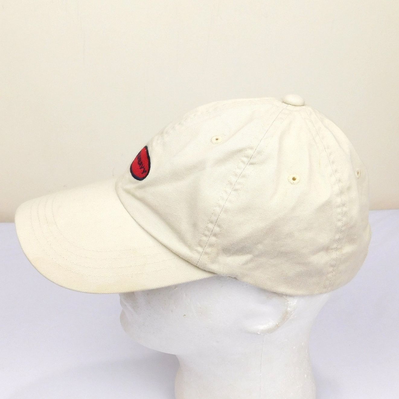 Old Navy Y2K Old Navy Dad Hat Cream Red Blue Oval Logo Strapback Cap Size ONE SIZE - 5 Thumbnail