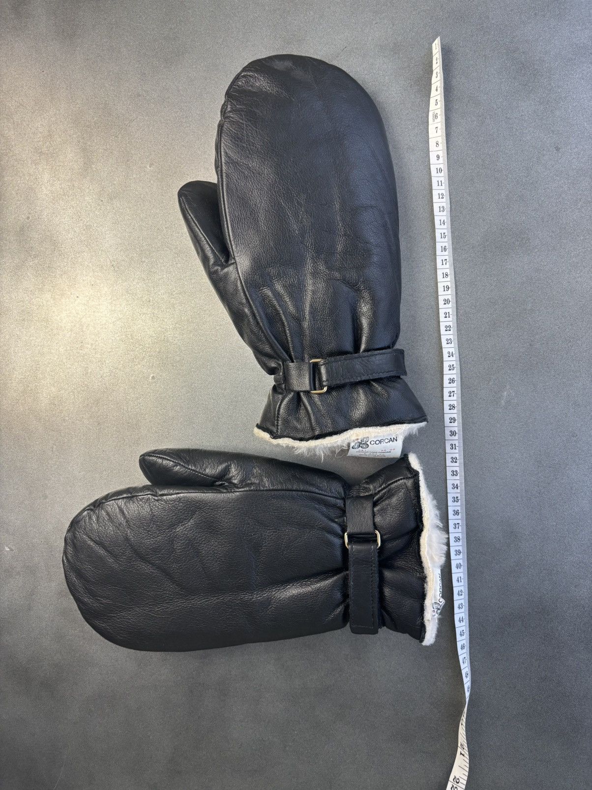 Vintage 1980s Prison Guard Mittens Vintage Shearling Mitts Leather Size ONE SIZE - 6 Thumbnail