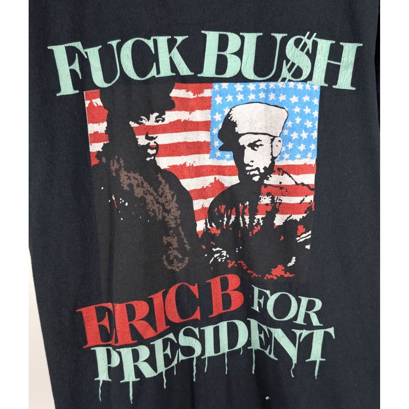 Vintage VINTAGE Keep Diggin NYC Eric B For President Hip Hop Tee Shirt M Medium Black Mens | Y2K Rare Size US M / EU 48-50 / 2 - 2 Thumbnail