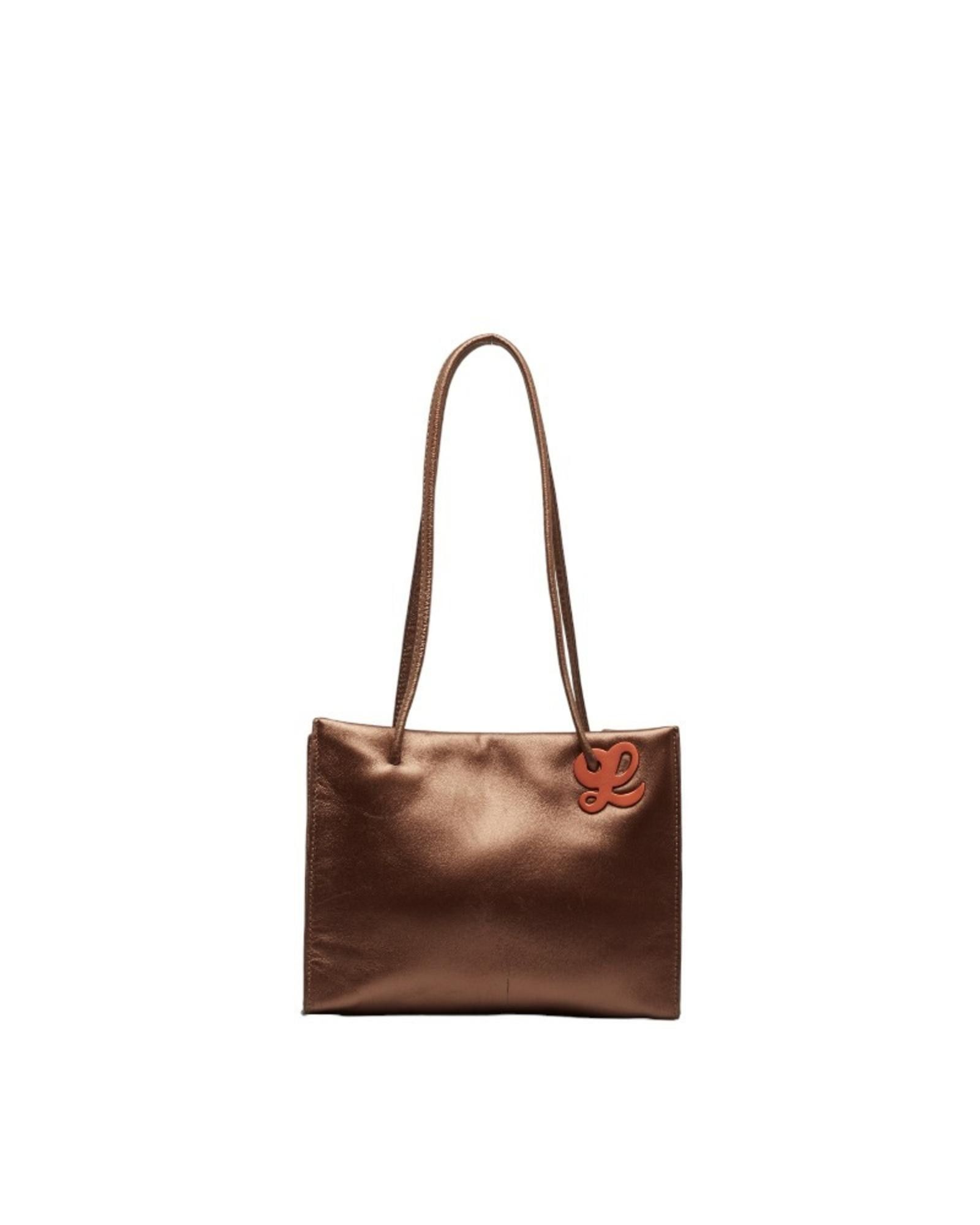 image of Loewe Sophisticated Leather Shoulder Bag in Brown, Women's