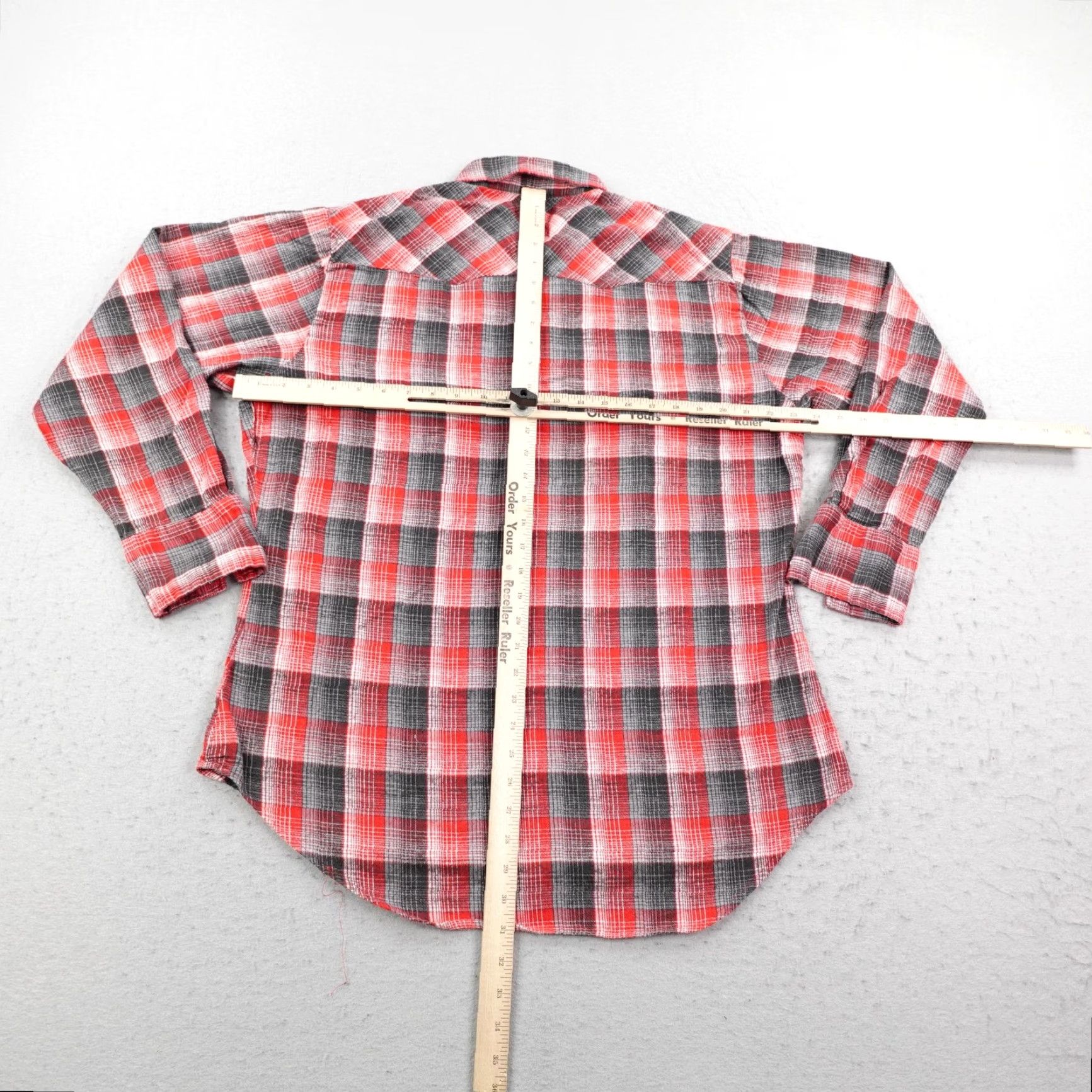 Levi's VINTAGE Levi's Shirt Mens XL Red Gray Flannel Sutter Creek Western Pearl Snap 90s Size US XL / EU 56 / 4 - 5 Thumbnail